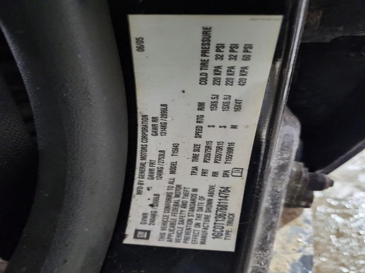 2006 Chevrolet Colorado Черный vin: 1GCDT136768114764