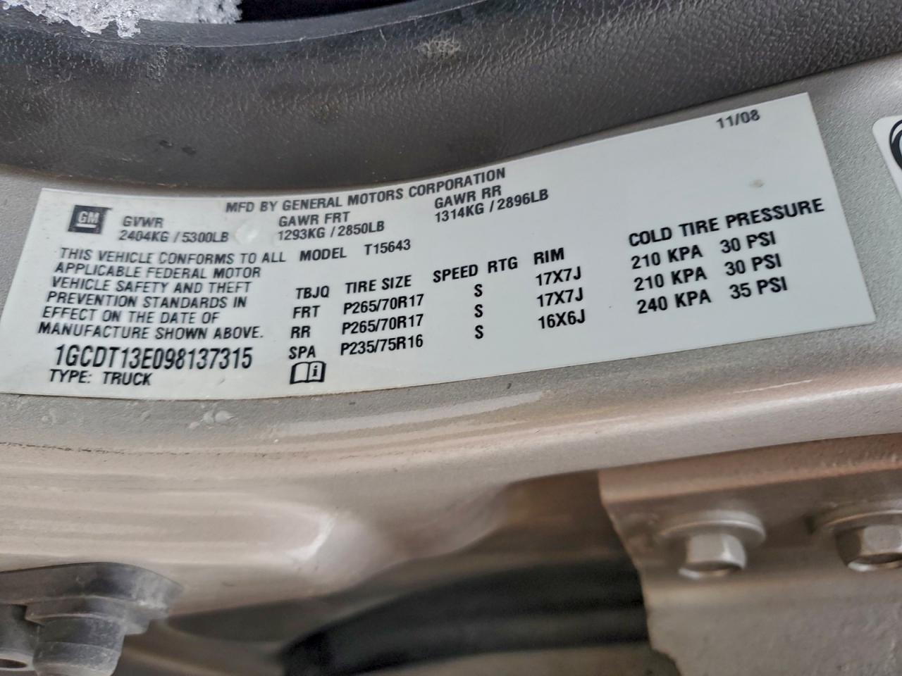 2009 Chevrolet Colorado Серебряный vin: 1GCDT13E098137315