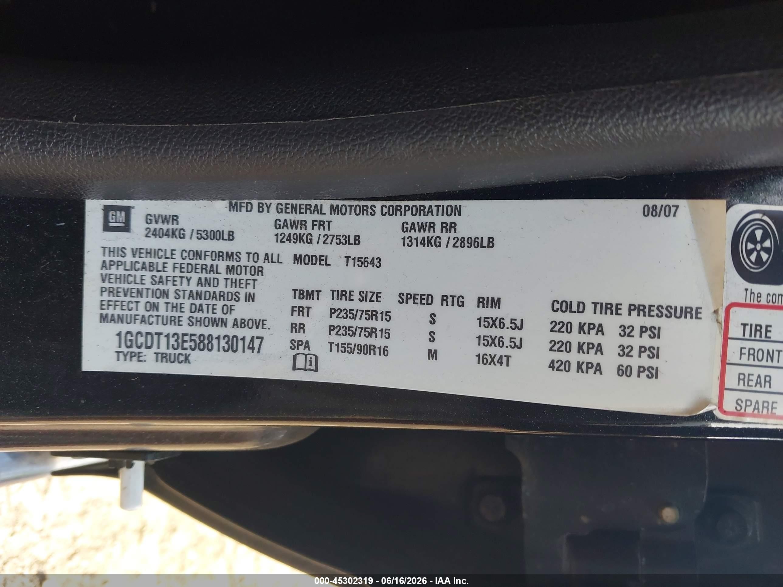 2008 Chevrolet Colorado Lt Black vin: 1GCDT13E588130147