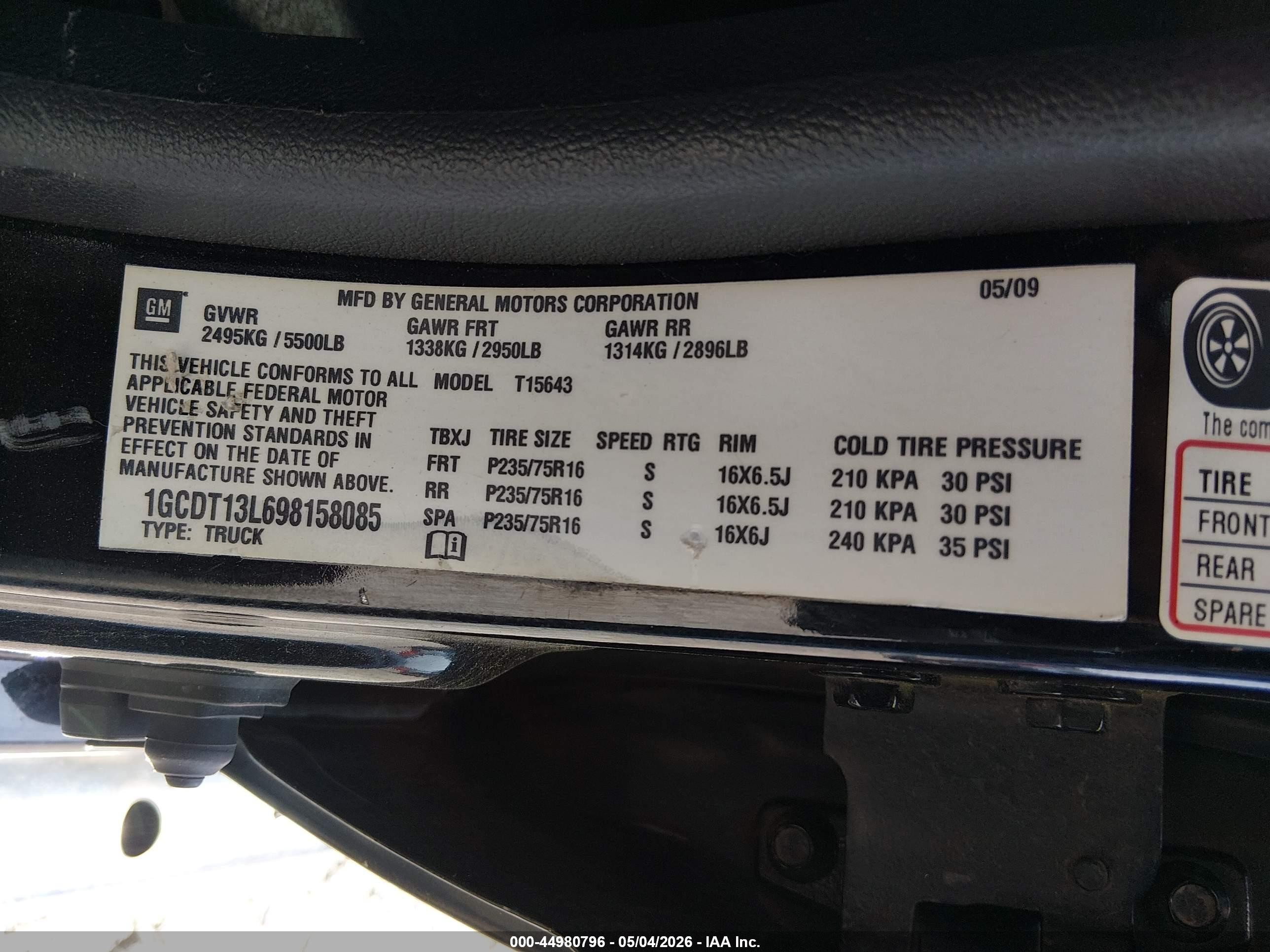2009 Chevrolet Colorado Lt Черный vin: 1GCDT13L698158085
