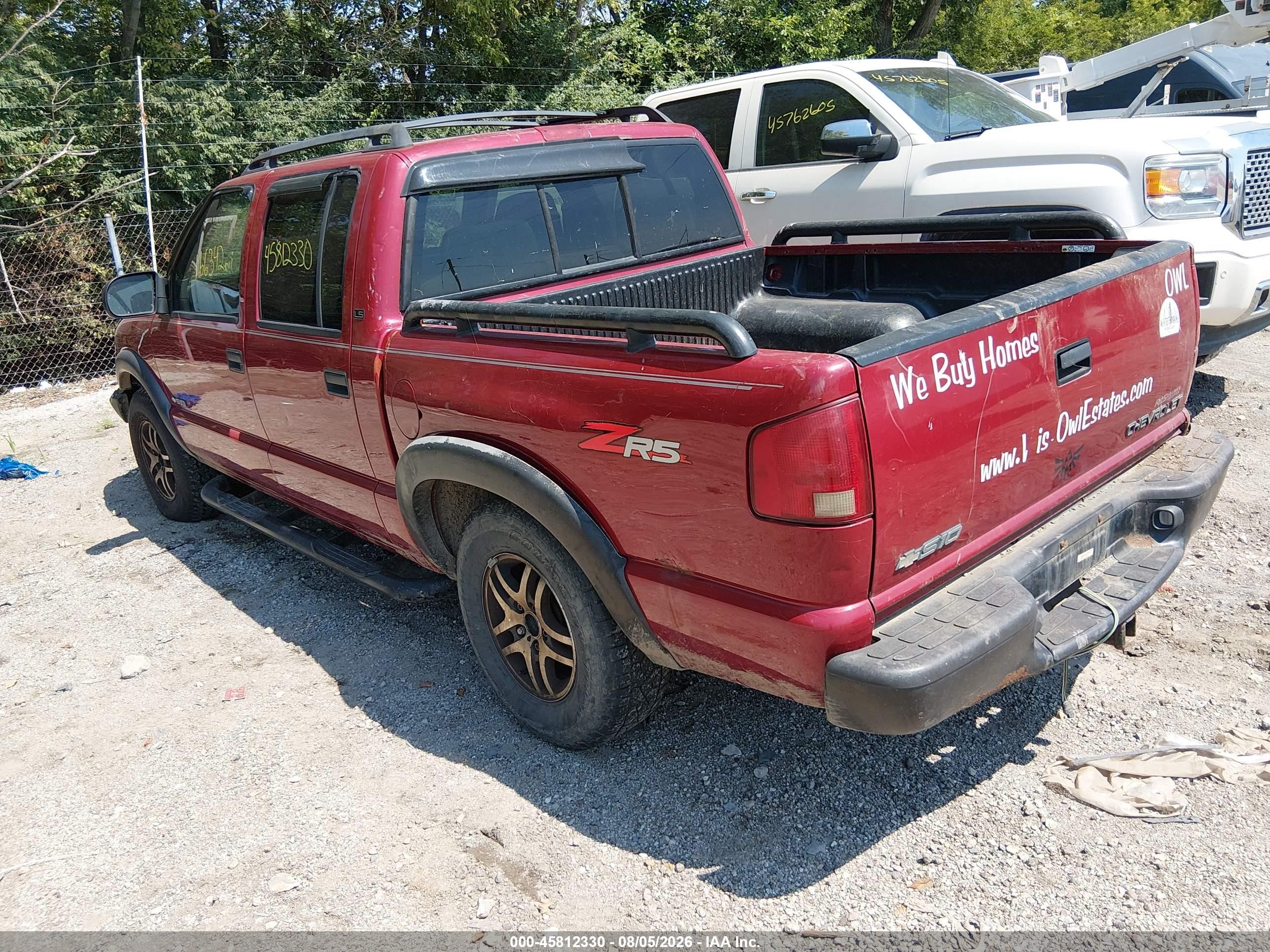 2002 Chevrolet S-10 Ls Red vin: 1GCDT13W82K223618