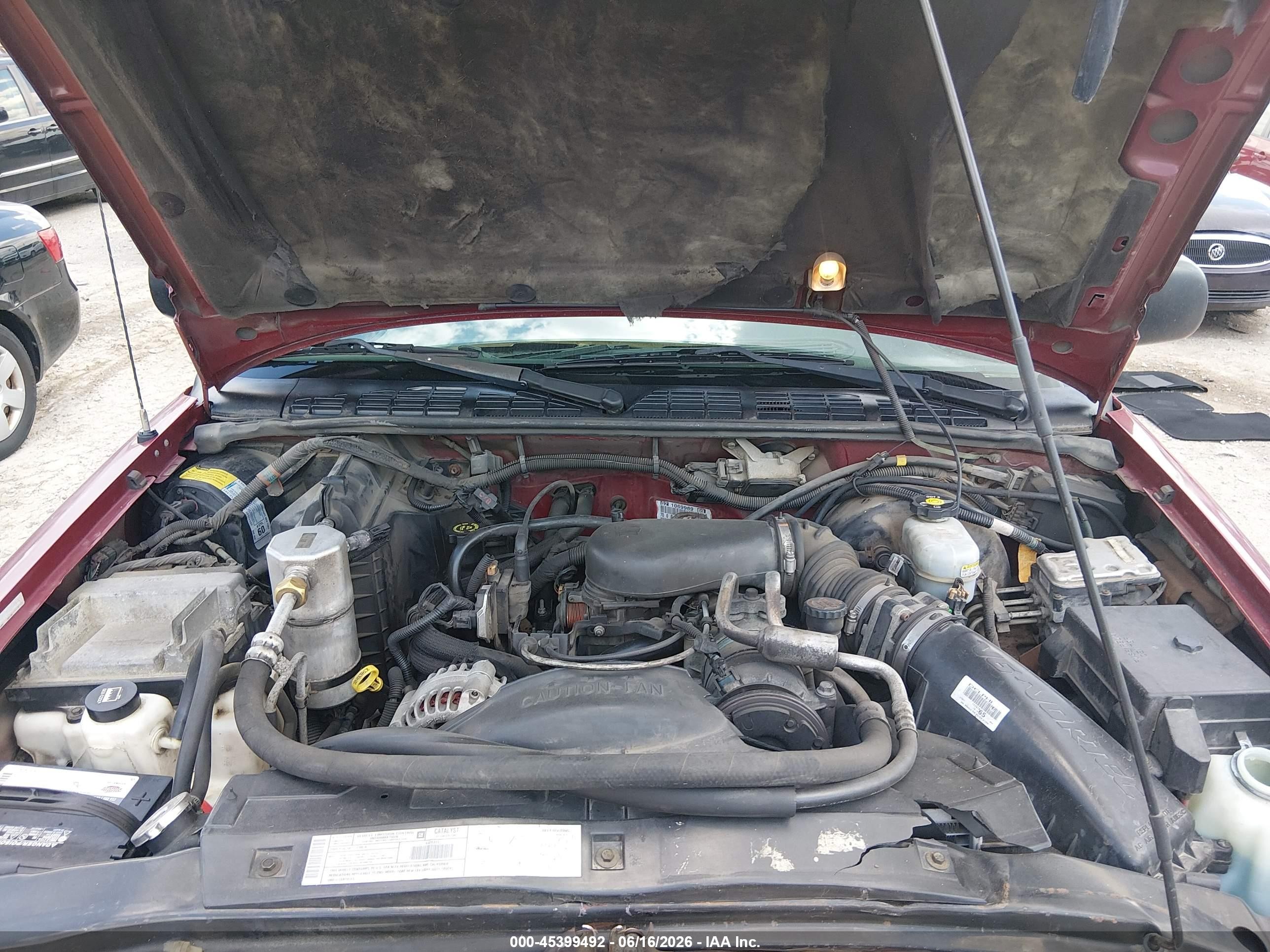 2002 Chevrolet S-10 Ls Красный vin: 1GCDT13WX2K168427