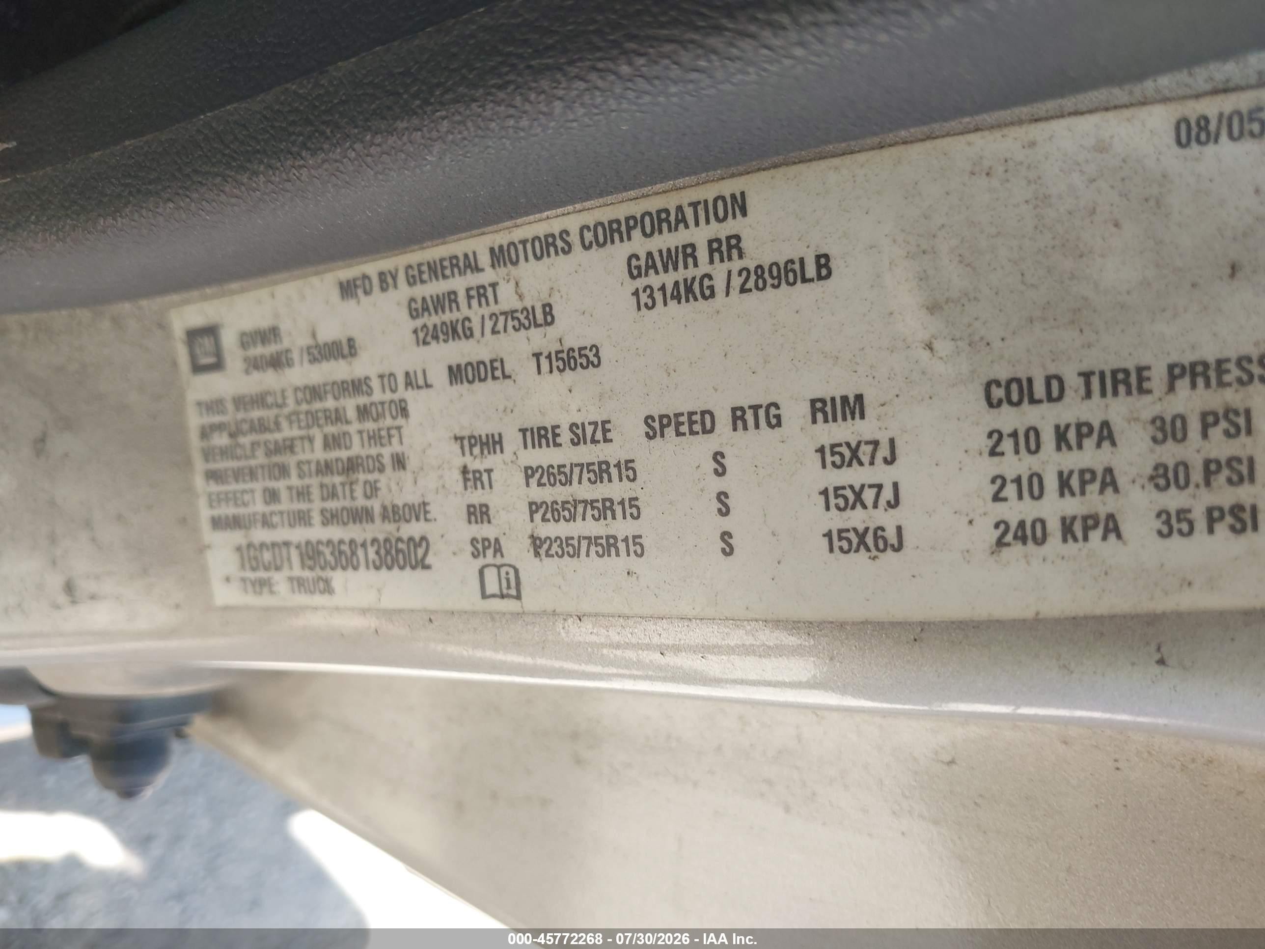 2006 Chevrolet Colorado Lt Silver vin: 1GCDT196368138602