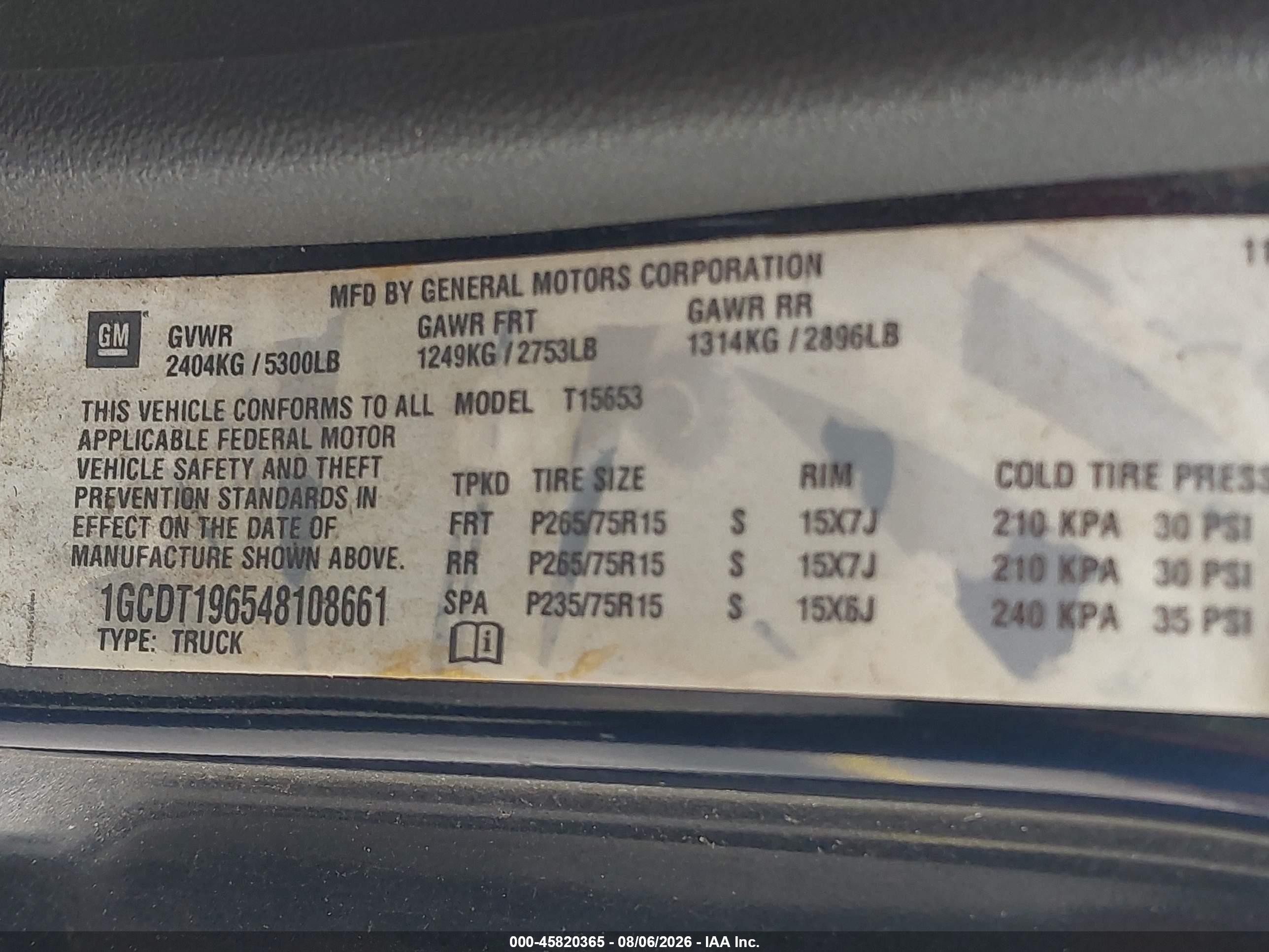 2004 Chevrolet Colorado Ls Blue vin: 1GCDT196548108661