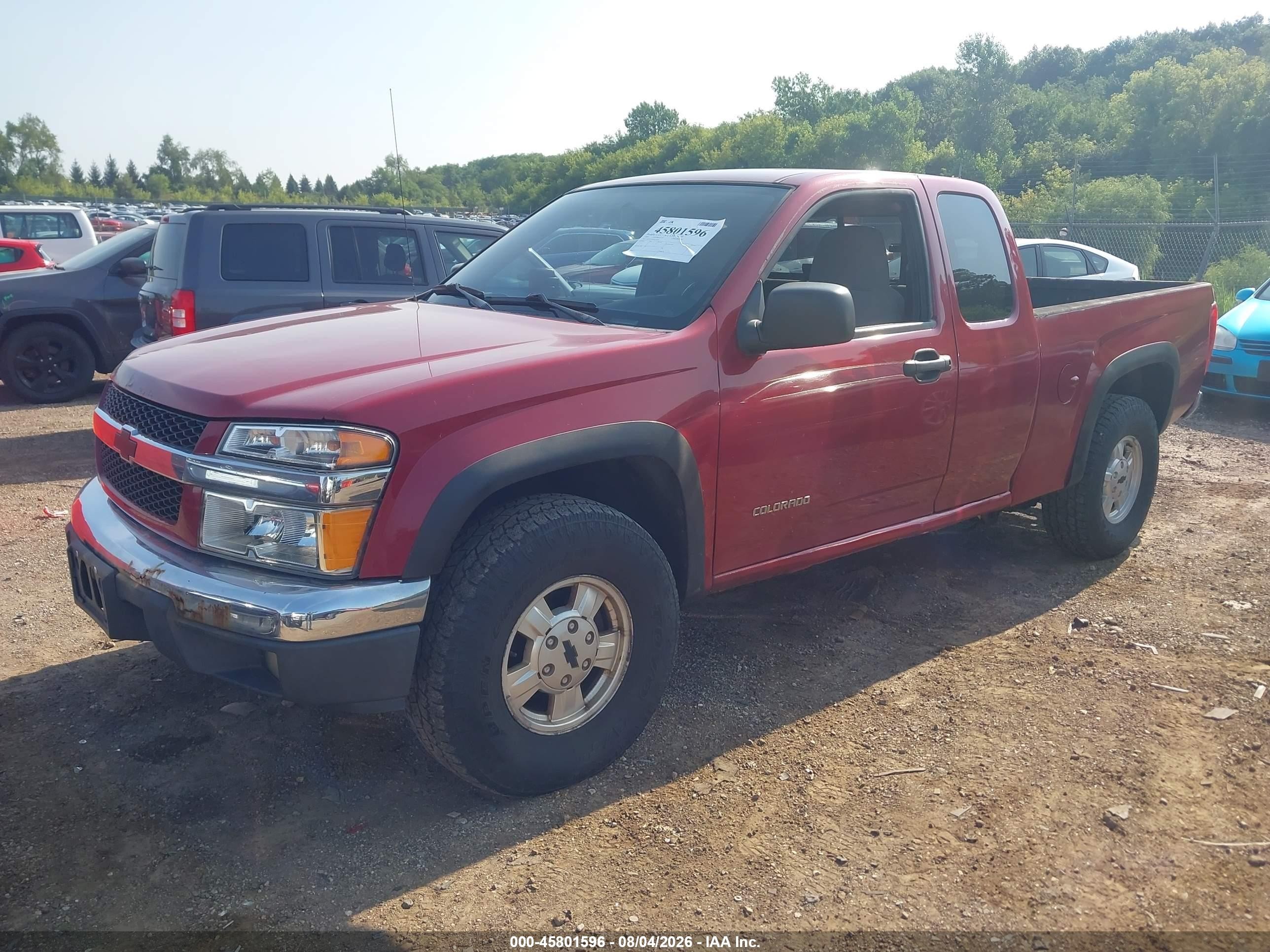 2005 Chevrolet Colorado Ls Red vin: 1GCDT196858122832