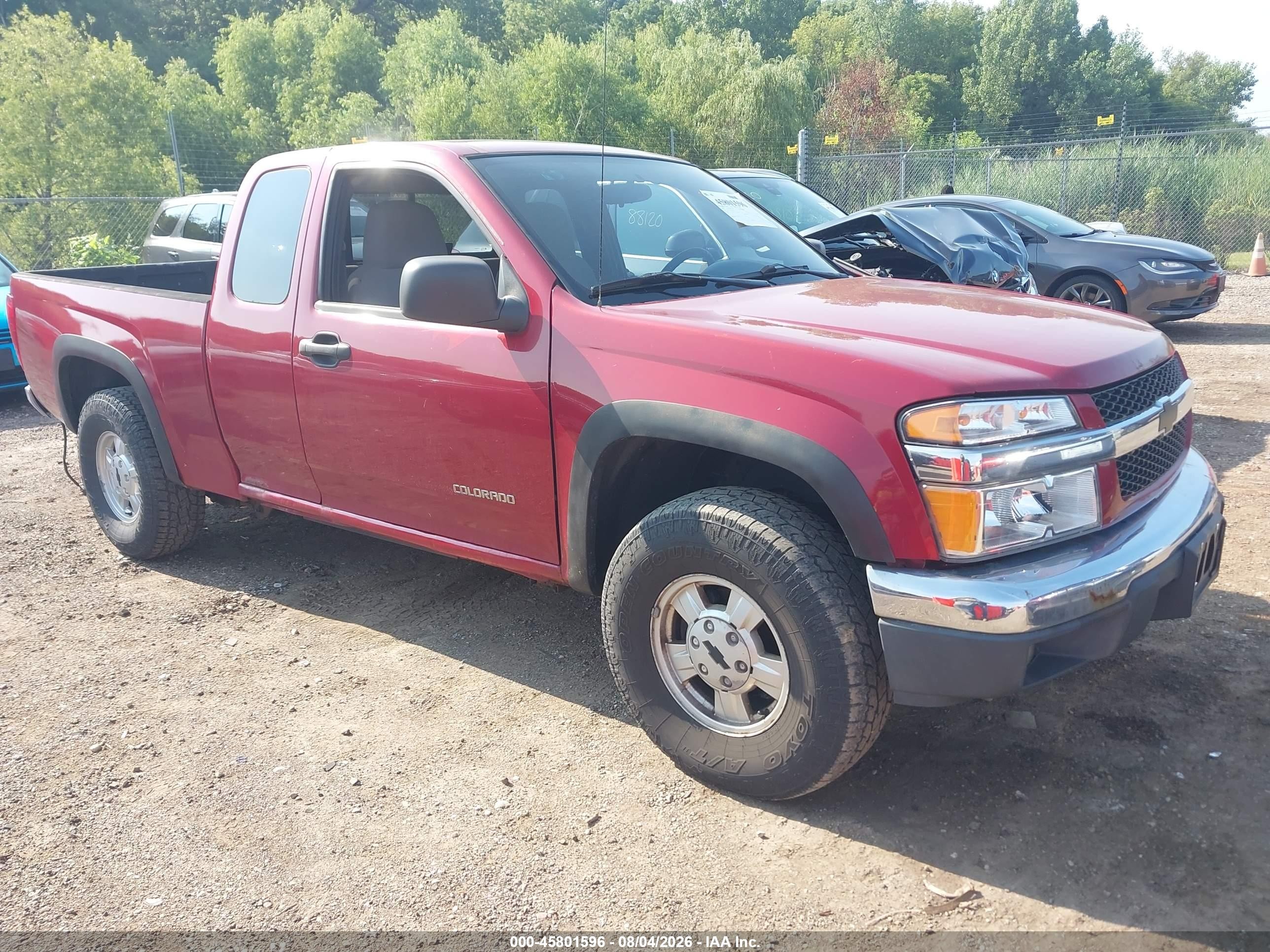 2005 Chevrolet Colorado Ls Red vin: 1GCDT196858122832