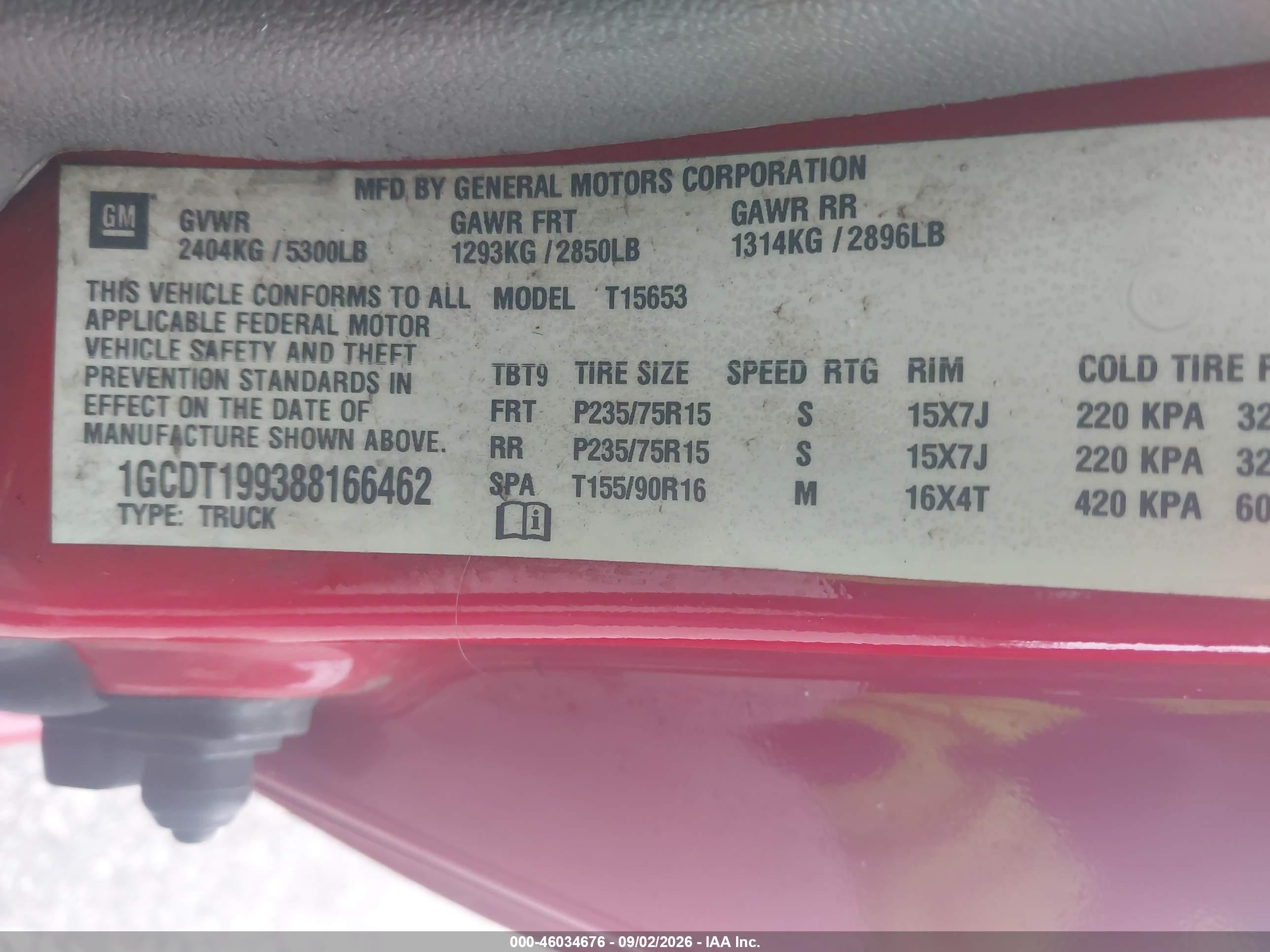 2008 Chevrolet Colorado Ls Red vin: 1GCDT199388166462