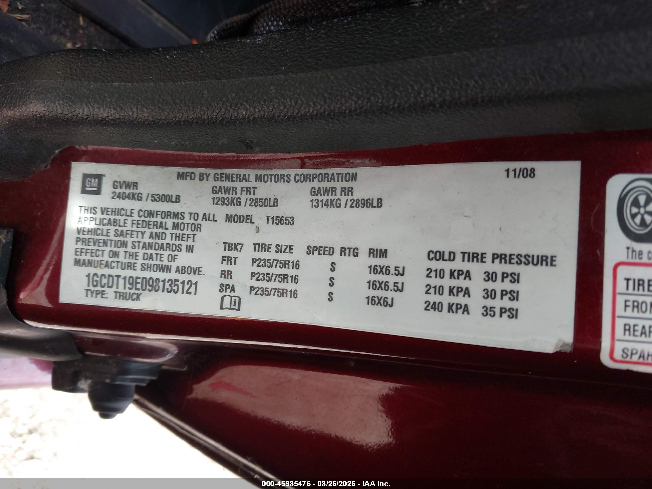 2009 Chevrolet Colorado Lt Красный vin: 1GCDT19E098135121