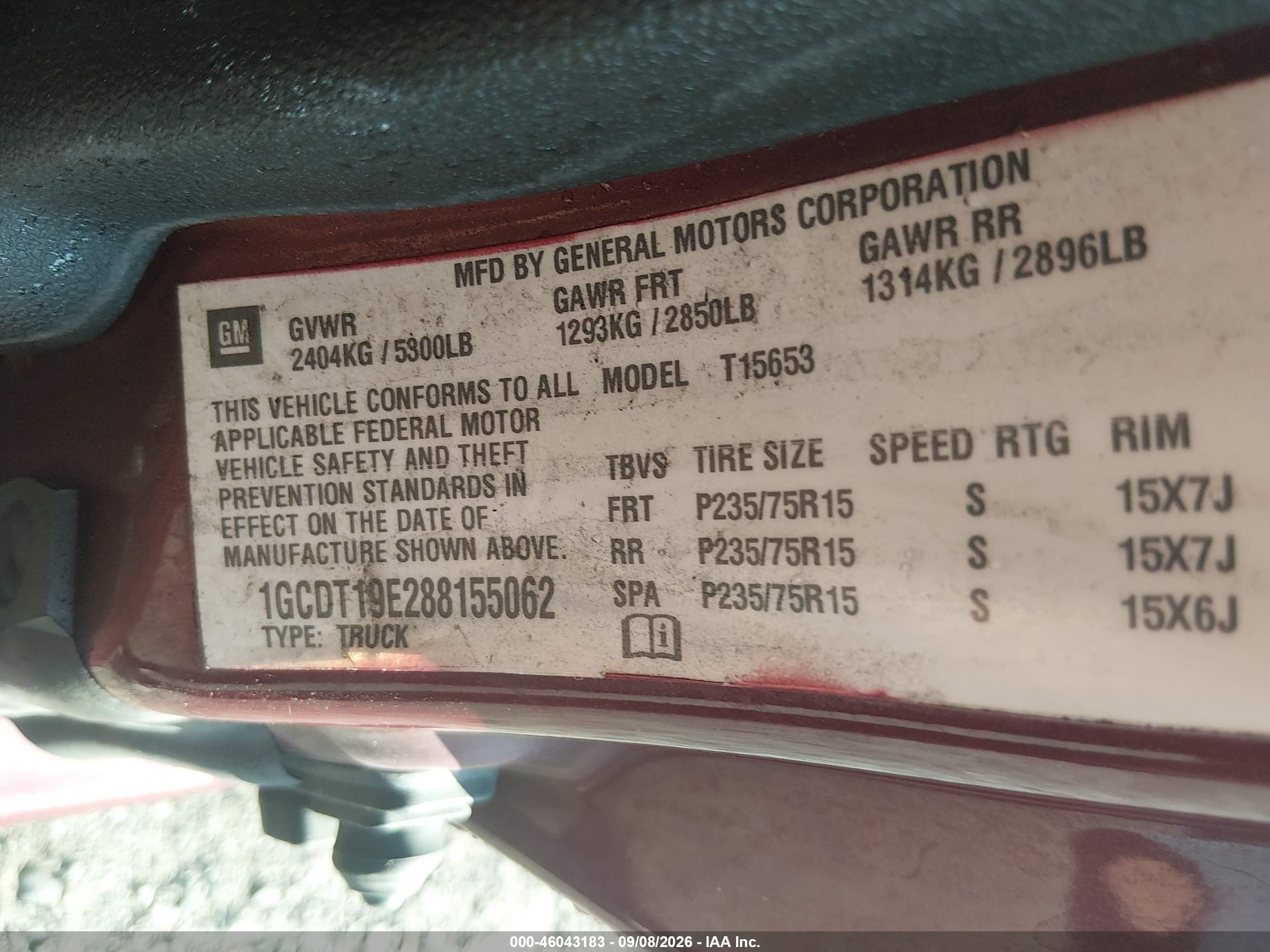 2008 Chevrolet Colorado Lt Red vin: 1GCDT19E288155062