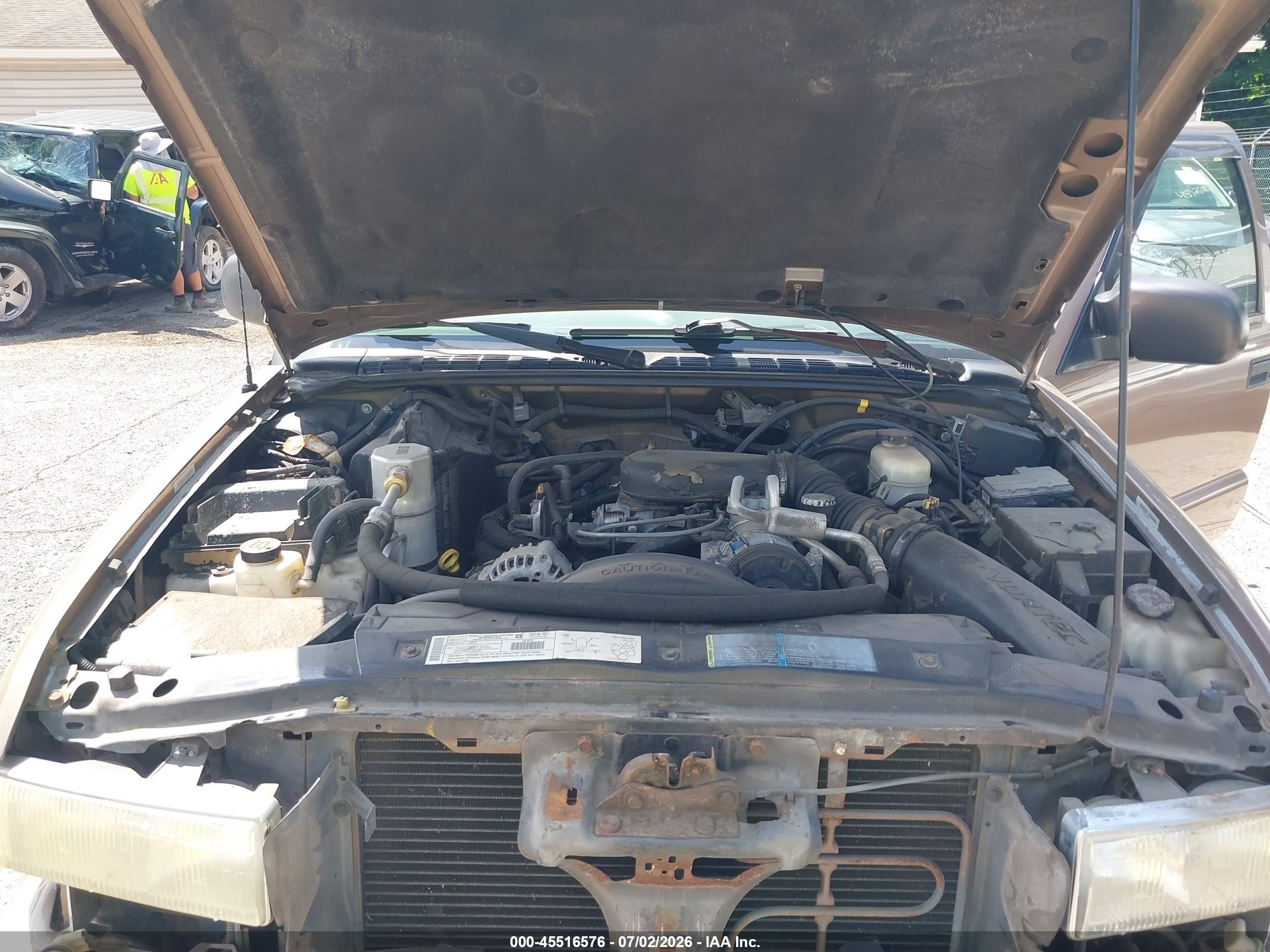 2002 Chevrolet S-10 Ls Коричневый vin: 1GCDT19W428116666