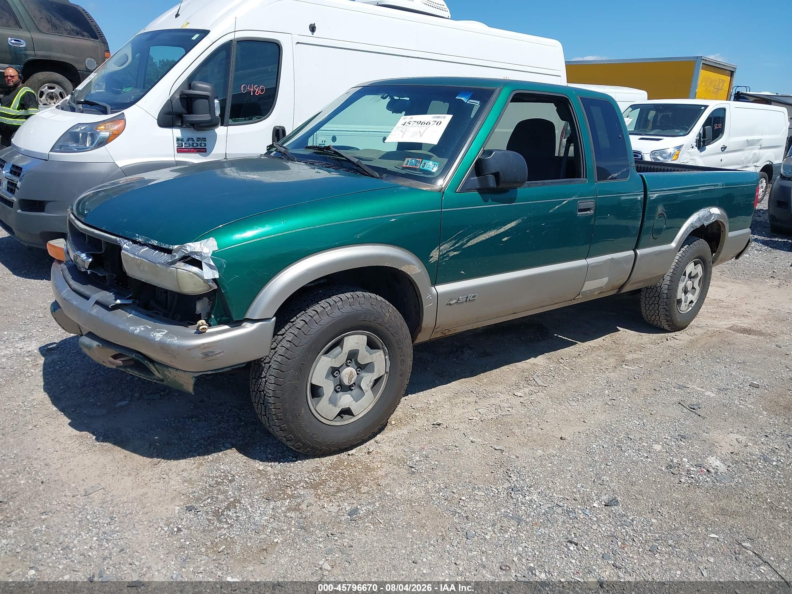 1999 Chevrolet S-10 Ls Green vin: 1GCDT19X7X8158622