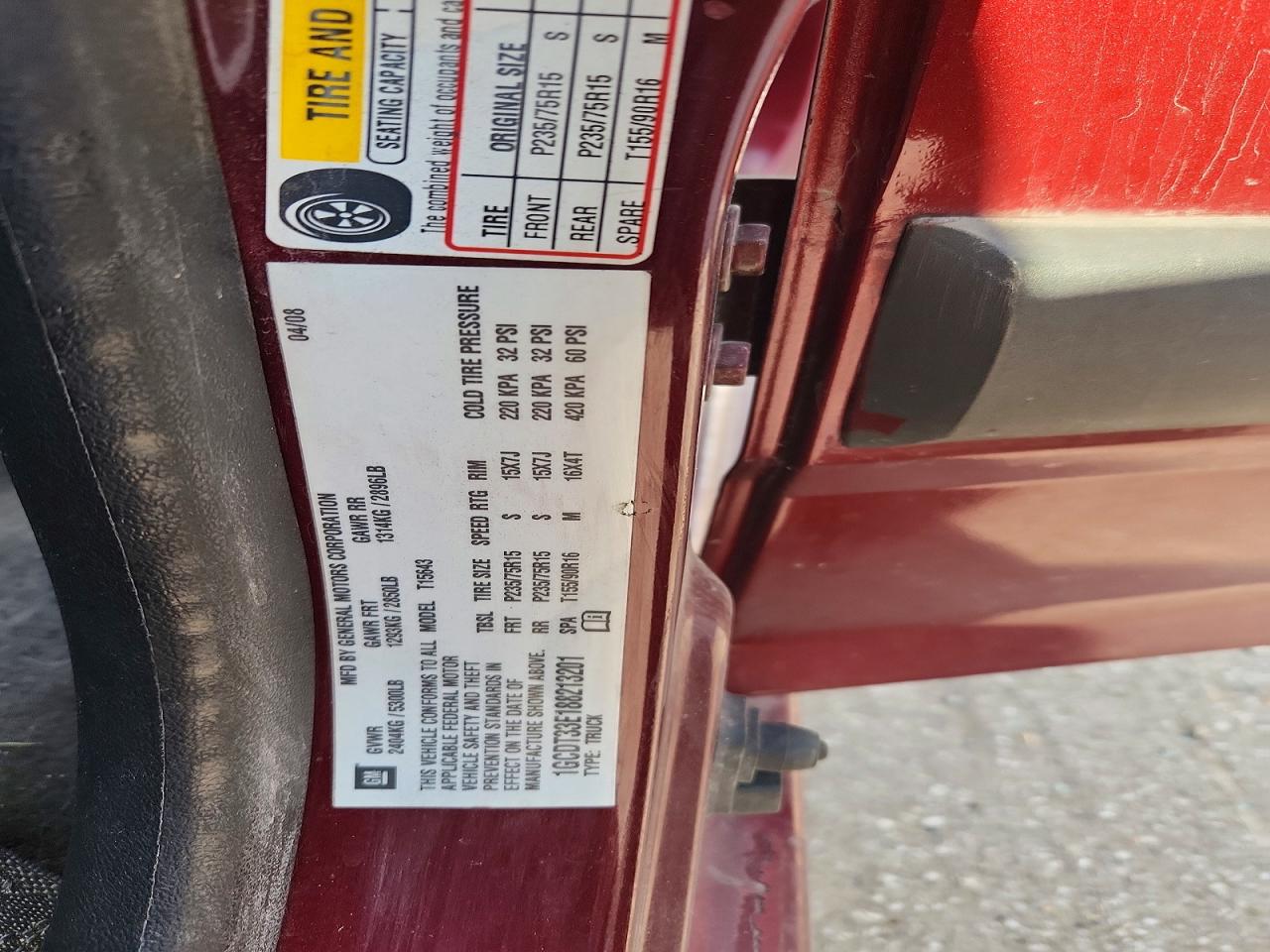 2008 Chevrolet Colorado Lt Maroon vin: 1GCDT33E188213201