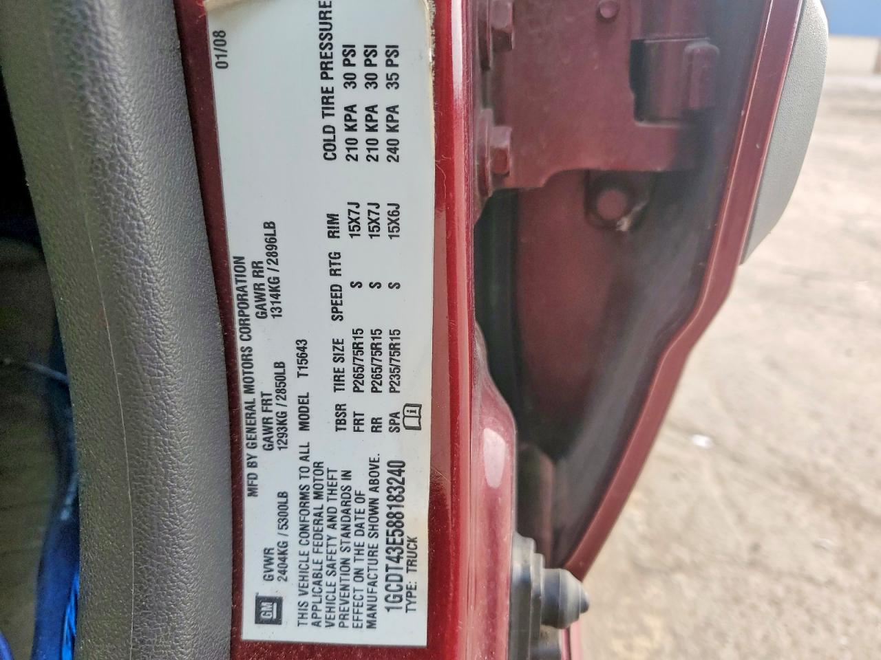 2008 Chevrolet Colorado Lt Maroon vin: 1GCDT43E588183240