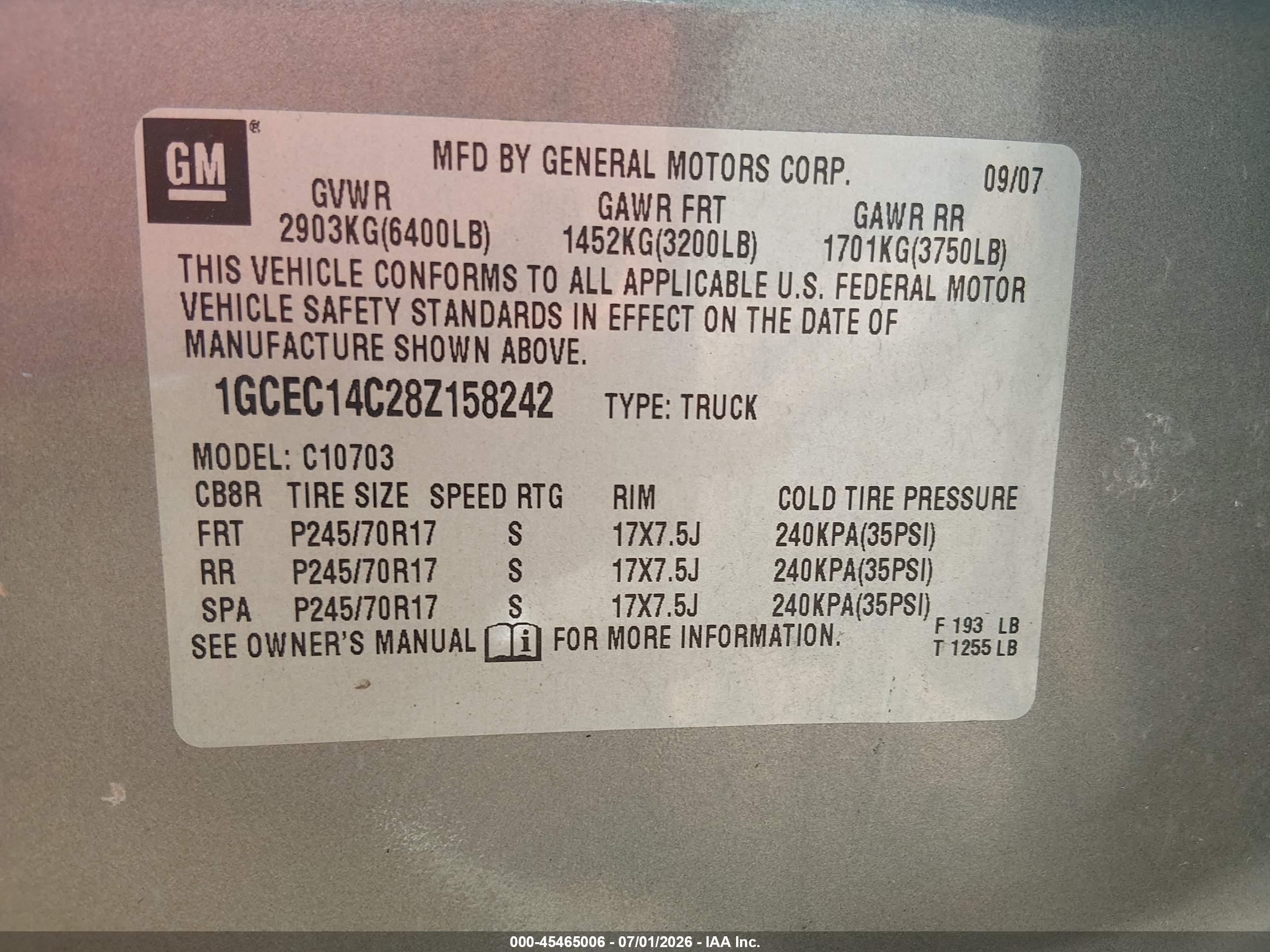 2008 Chevrolet Silverado 1500 Work Truck Gray vin: 1GCEC14C28Z158242