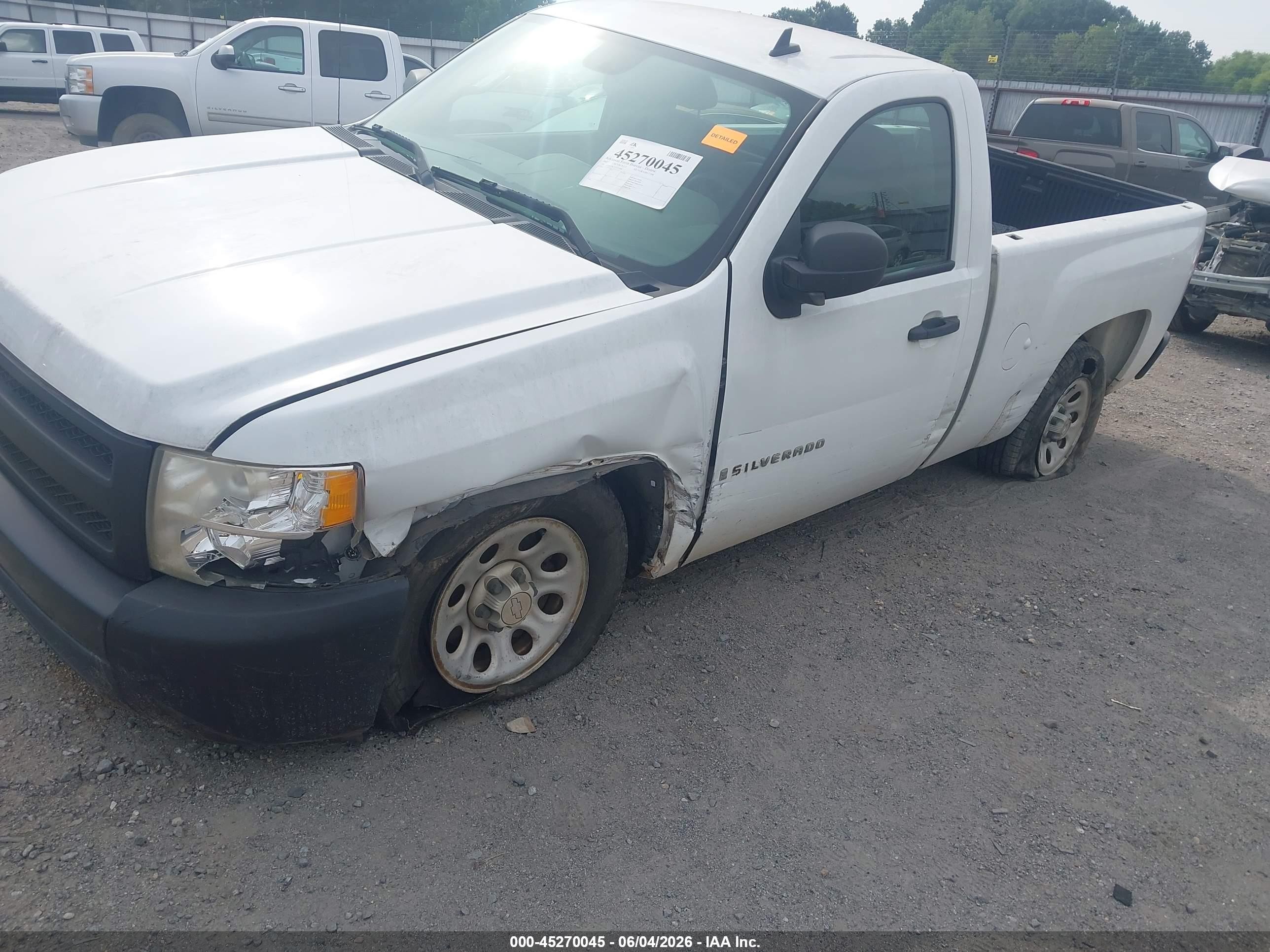 2007 Chevrolet Silverado 1500 Work Truck White vin: 1GCEC14C37Z555084