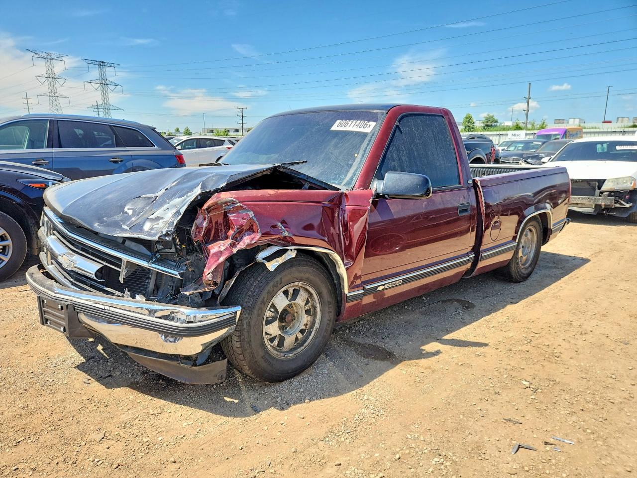 1998 Chevrolet Gmt-400 C1500 Maroon vin: 1GCEC14R4WZ197691