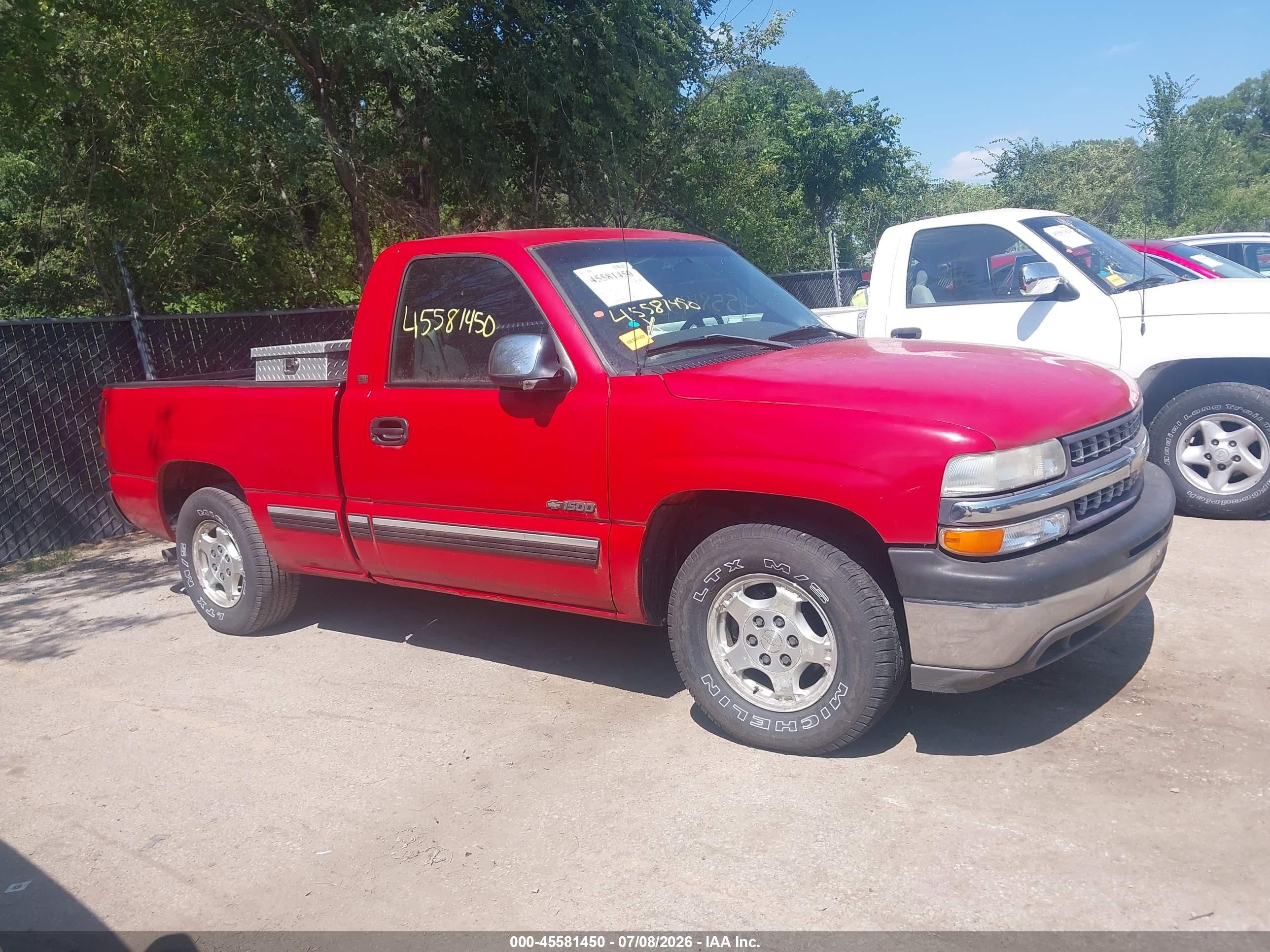 2001 Chevrolet Silverado 1500 Ls Красный vin: 1GCEC14T31Z262423