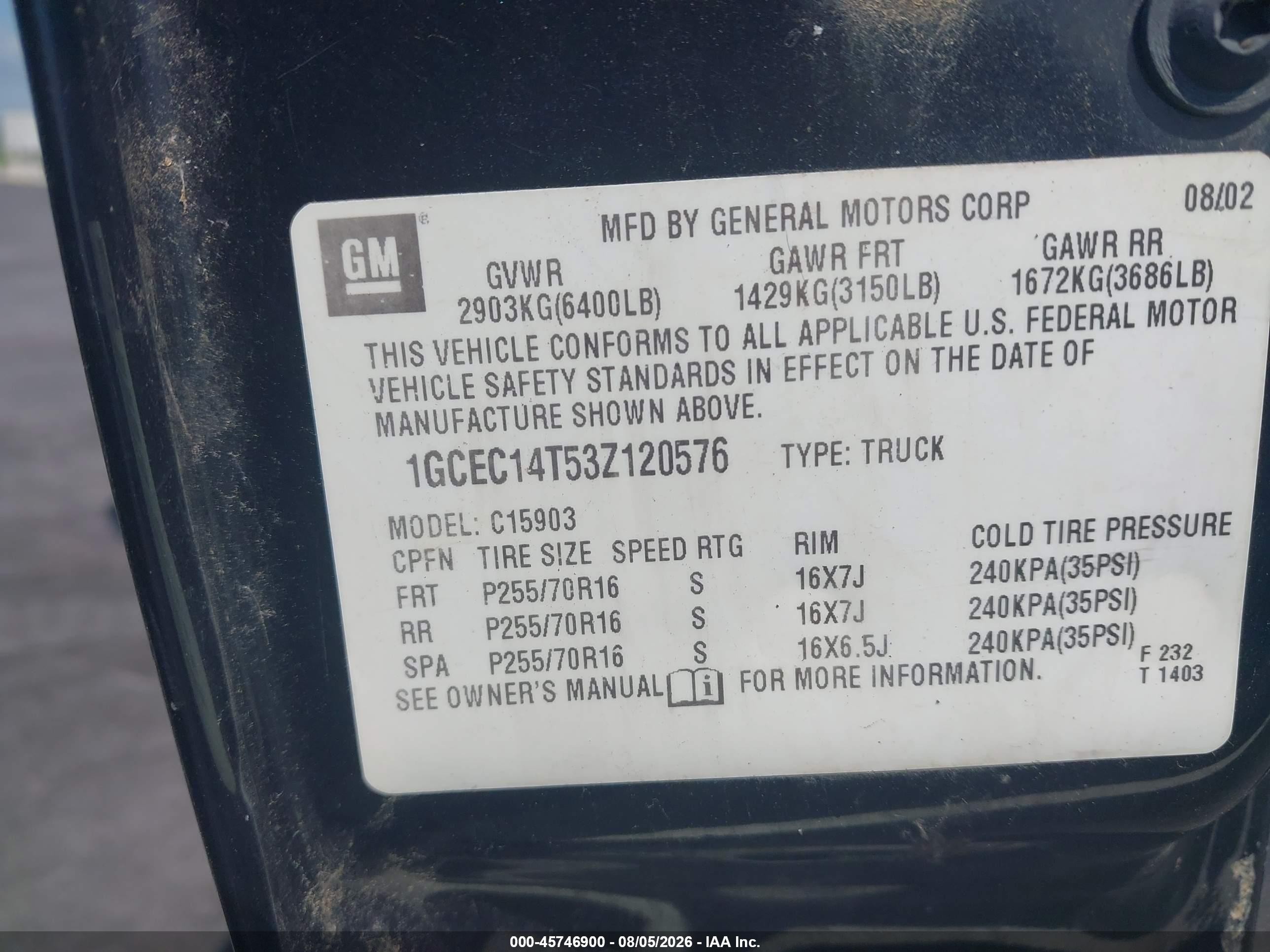 2003 Chevrolet Silverado 1500 Ls Black vin: 1GCEC14T53Z120576