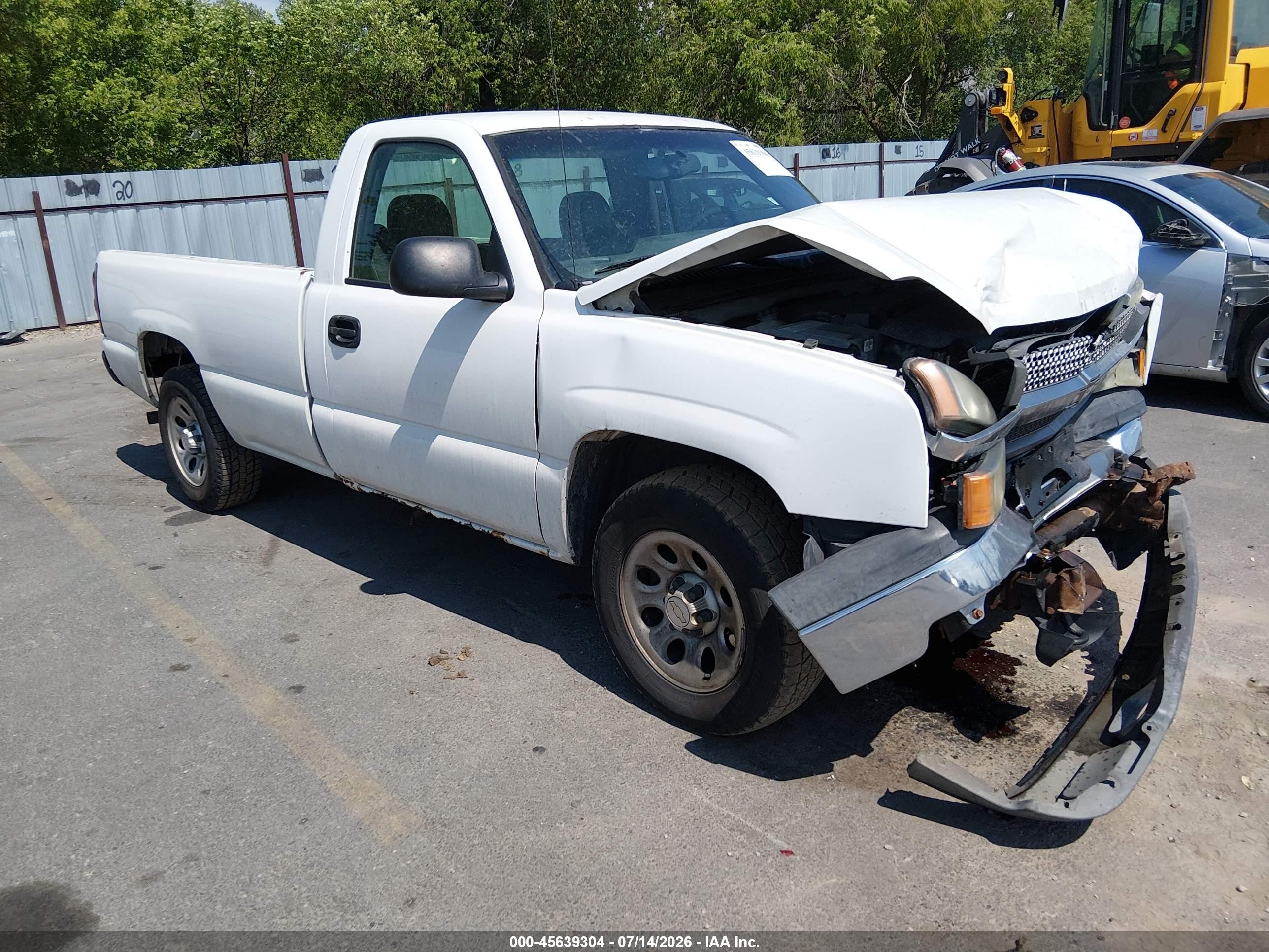 2005 Chevrolet Silverado 1500 Work Truck White vin: 1GCEC14T55Z281612