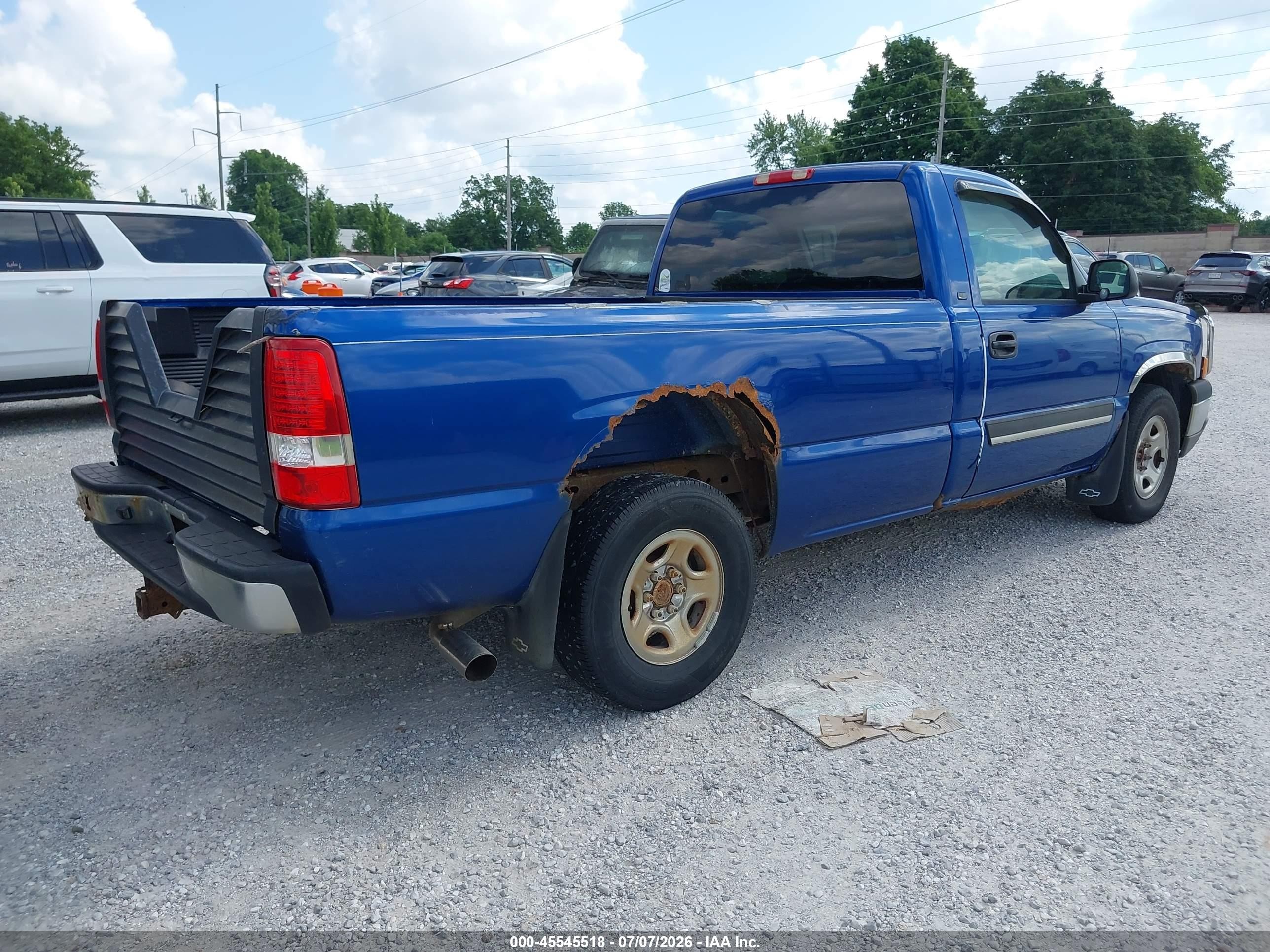 2003 Chevrolet Silverado 1500 Ls Blue vin: 1GCEC14T73E375155