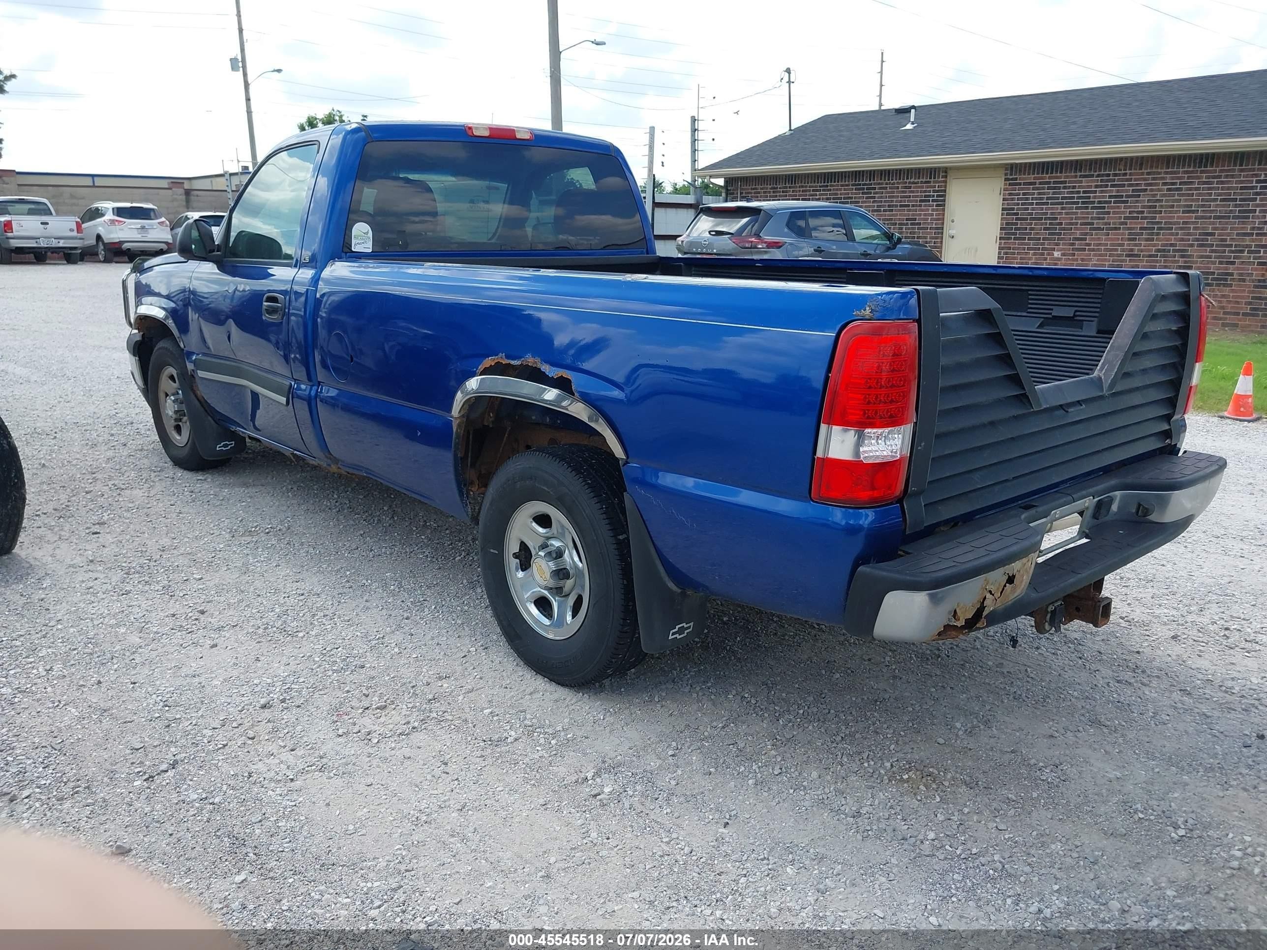 2003 Chevrolet Silverado 1500 Ls Blue vin: 1GCEC14T73E375155