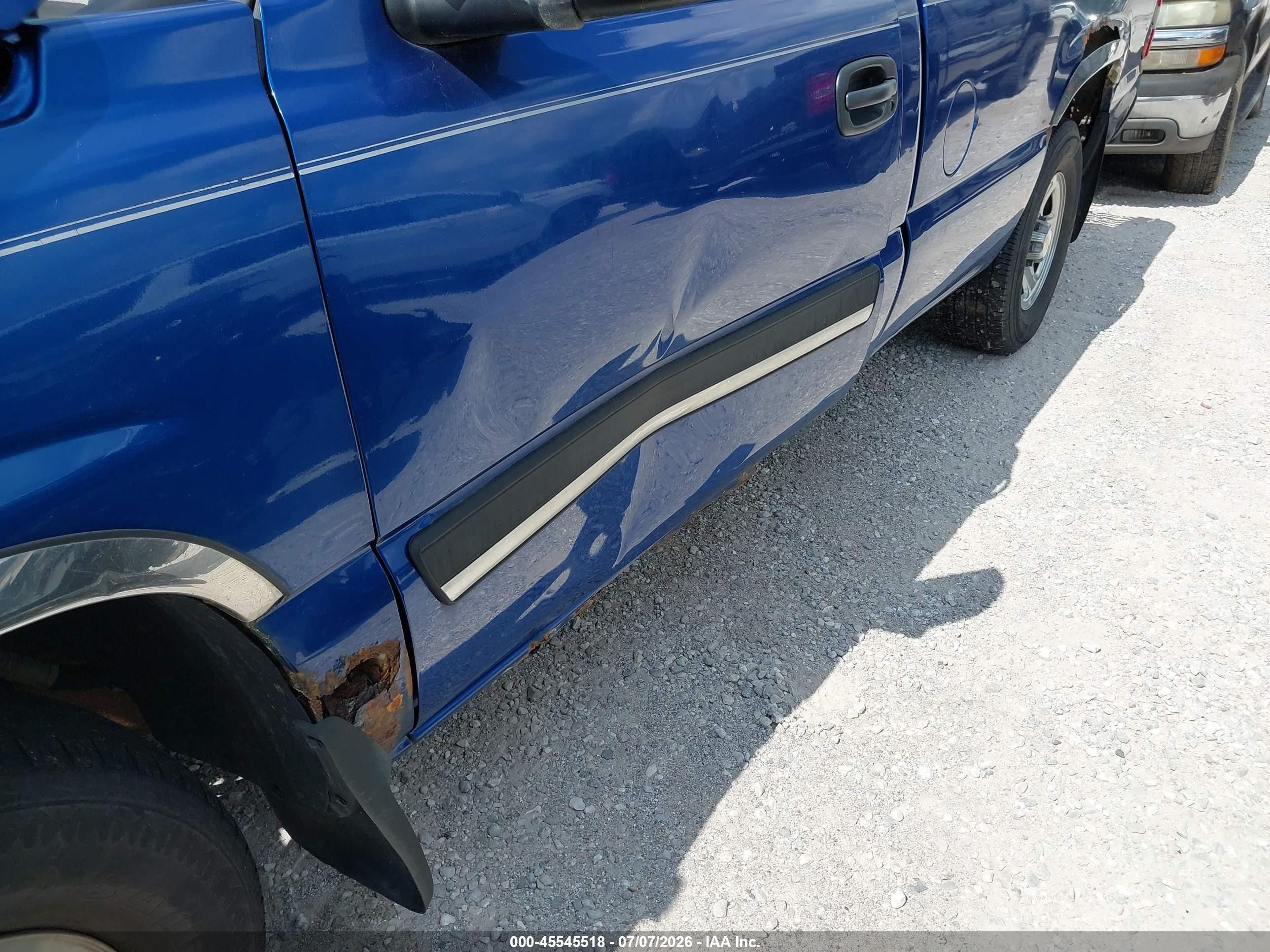 2003 Chevrolet Silverado 1500 Ls Blue vin: 1GCEC14T73E375155