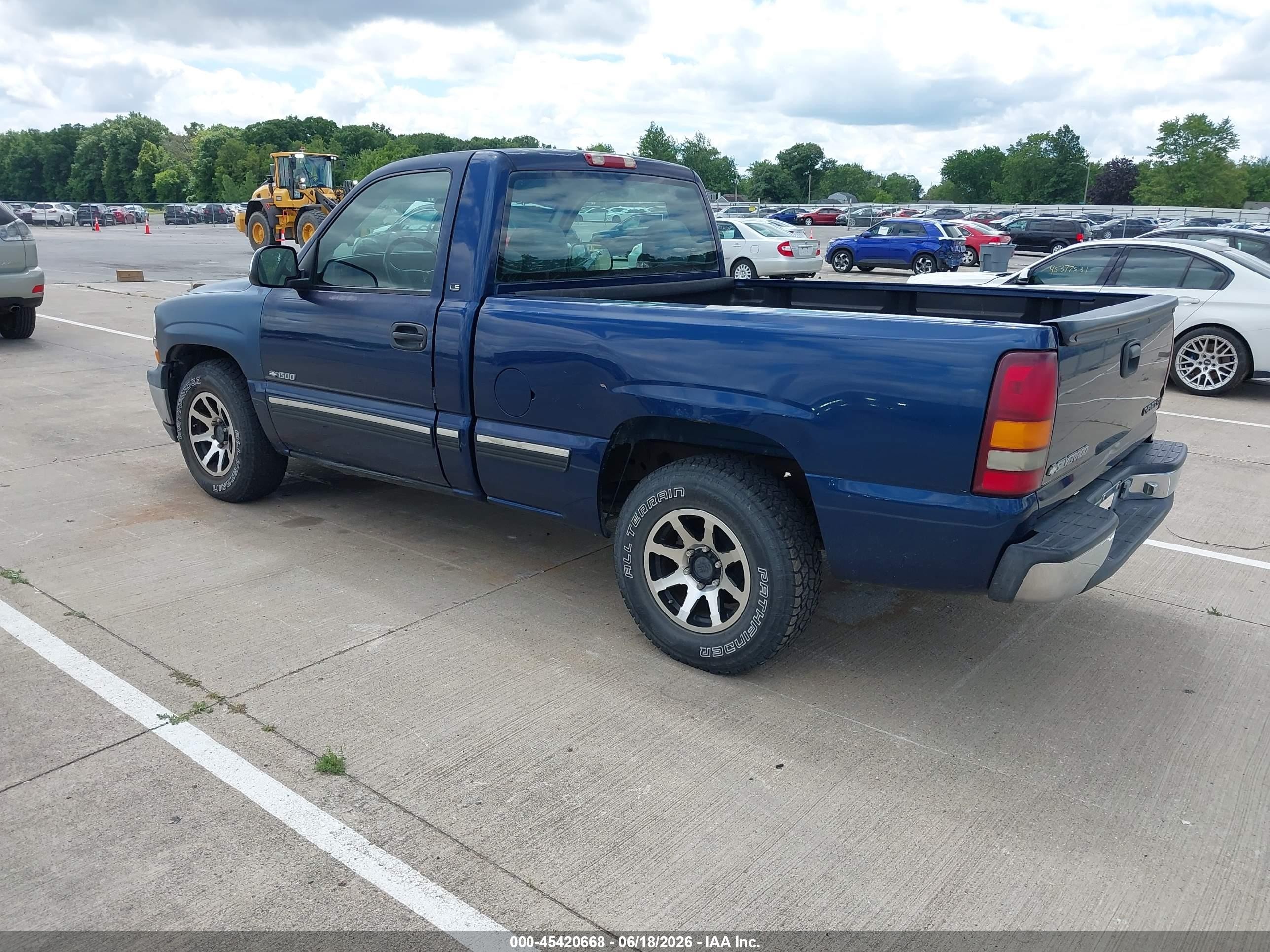 2002 Chevrolet Silverado 1500 Ls Blue vin: 1GCEC14TX2Z117316