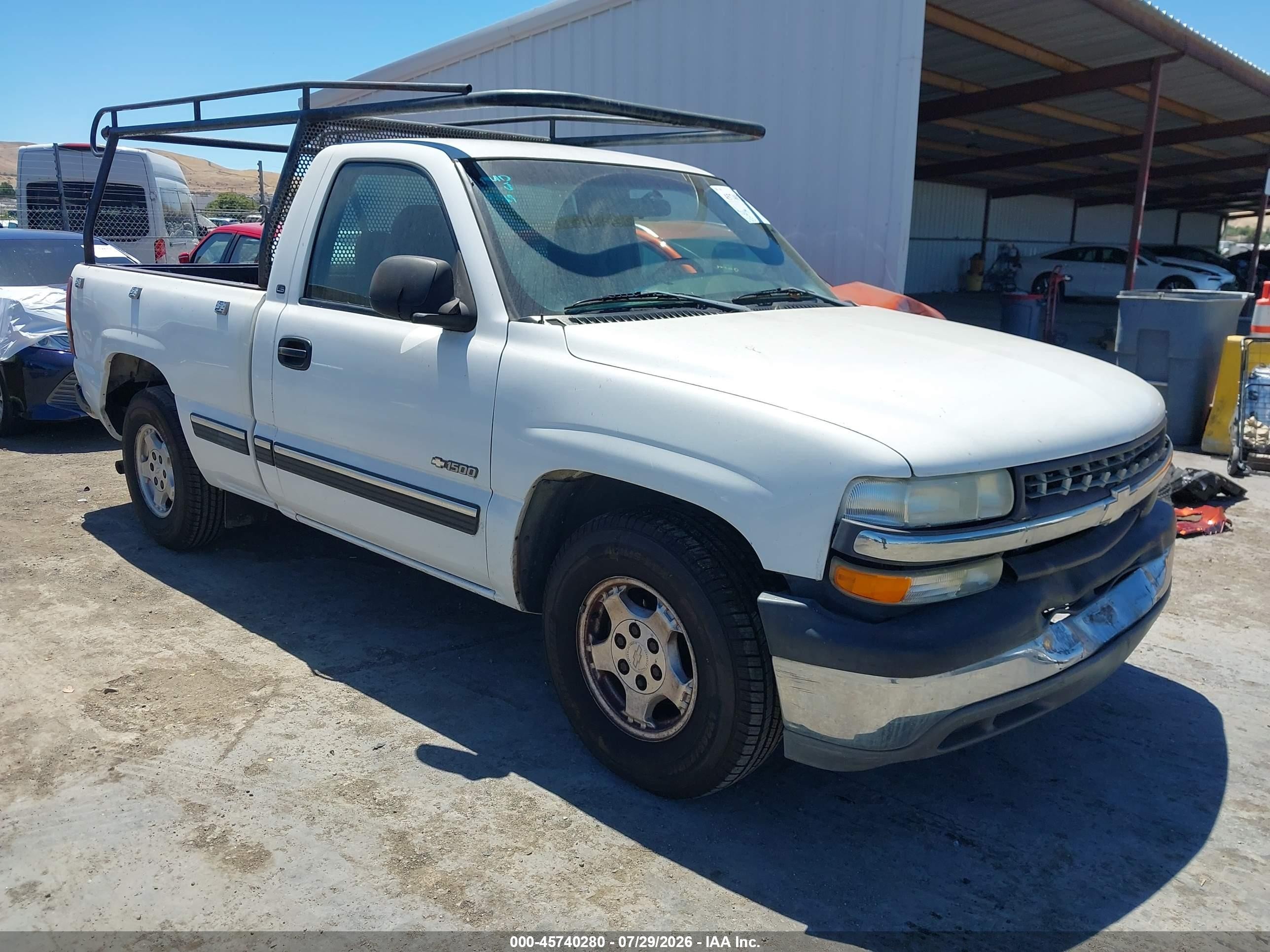 2001 Chevrolet Silverado 1500 Ls White vin: 1GCEC14V01Z233088