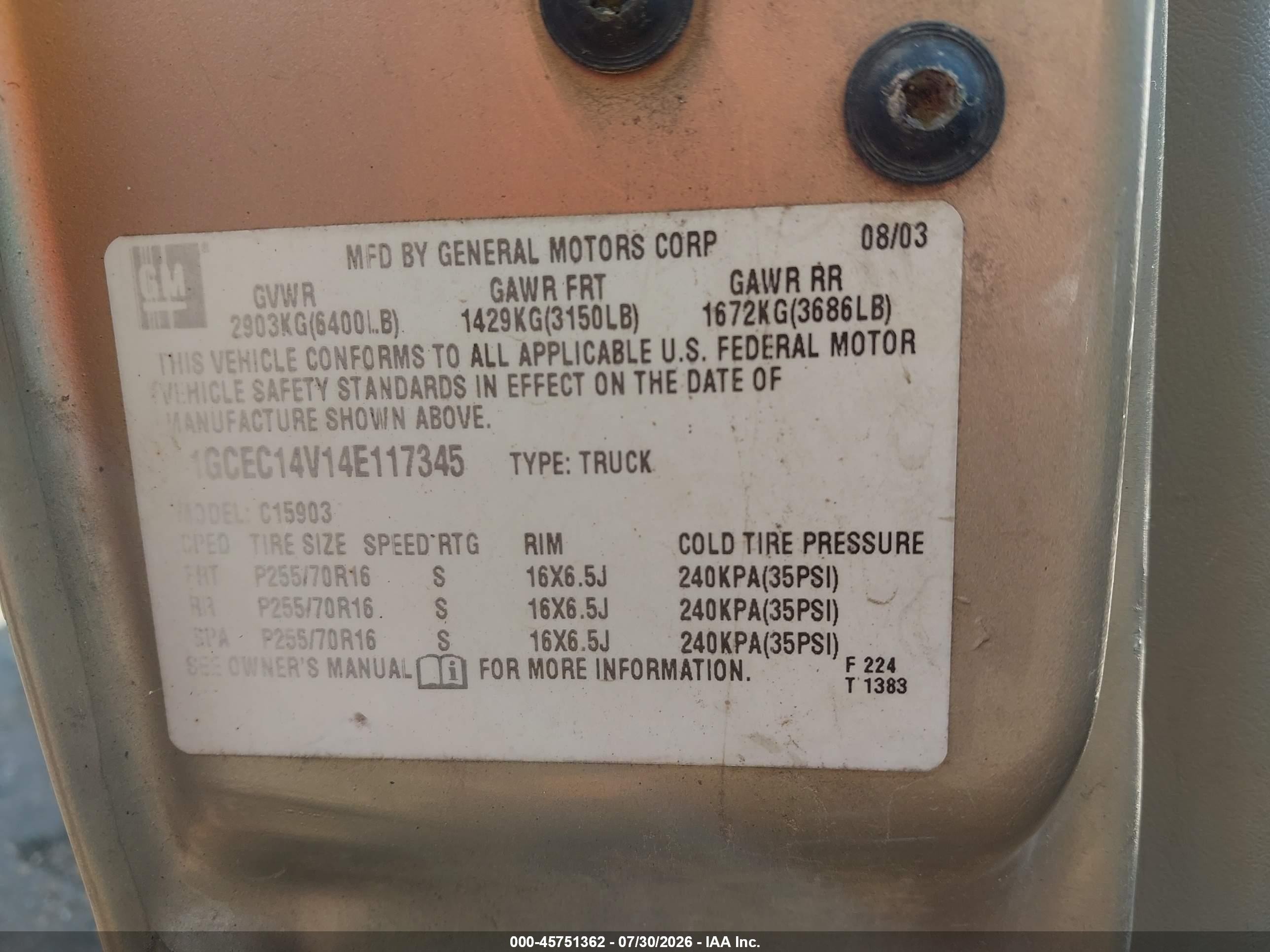 2004 Chevrolet Silverado 1500 Work Truck Gold vin: 1GCEC14V14E117345