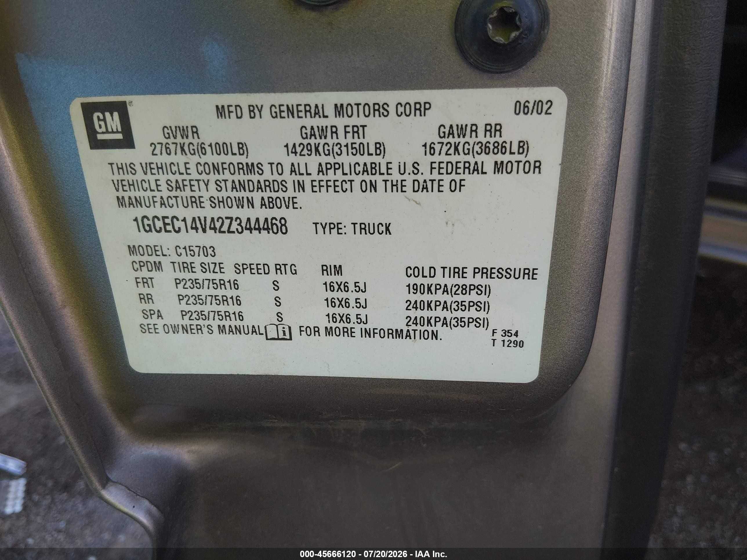 2002 Chevrolet Silverado 1500 Ls Gray vin: 1GCEC14V42Z344468