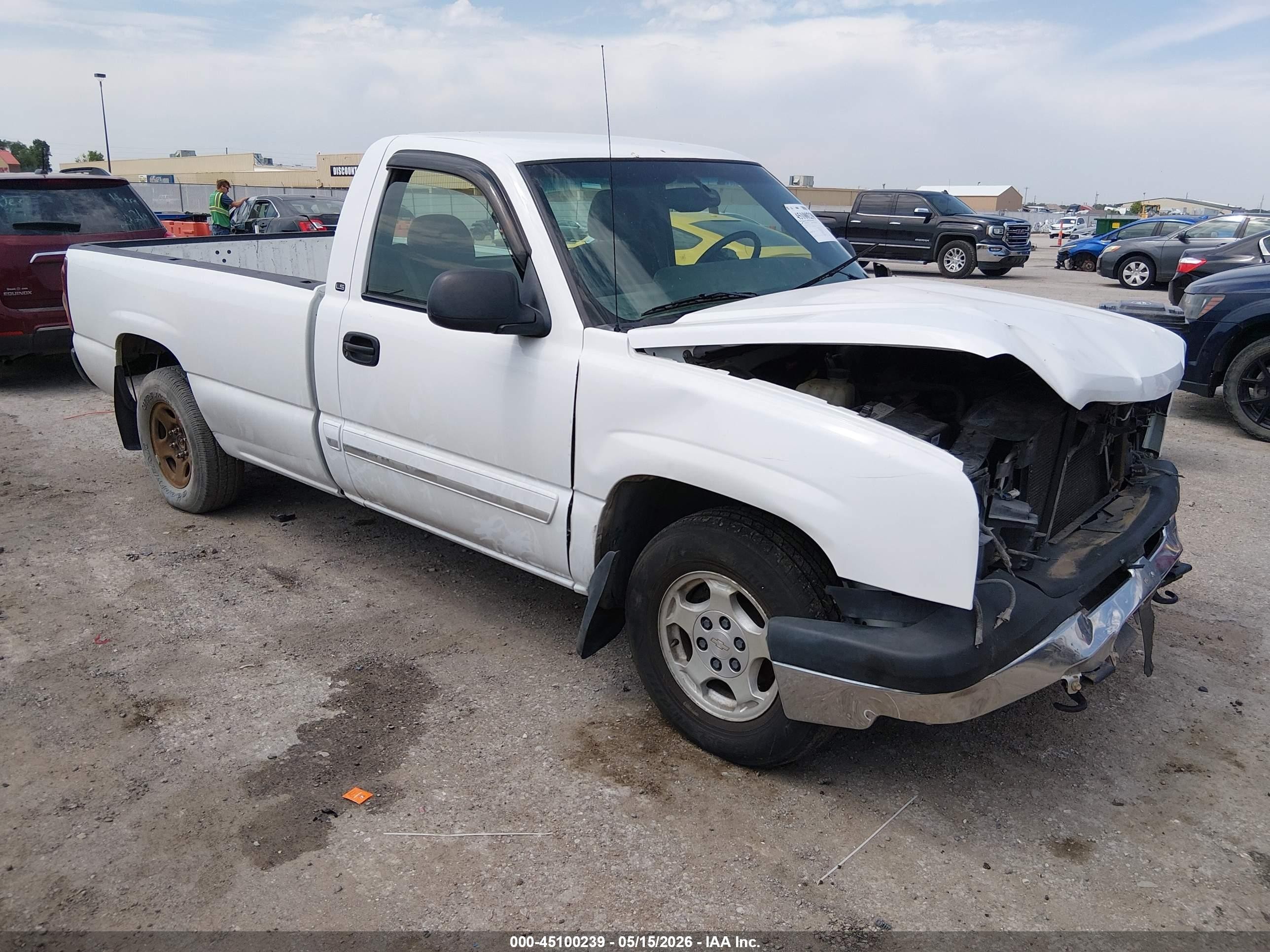 2003 Chevrolet Silverado 1500 Ls White vin: 1GCEC14V43Z154235