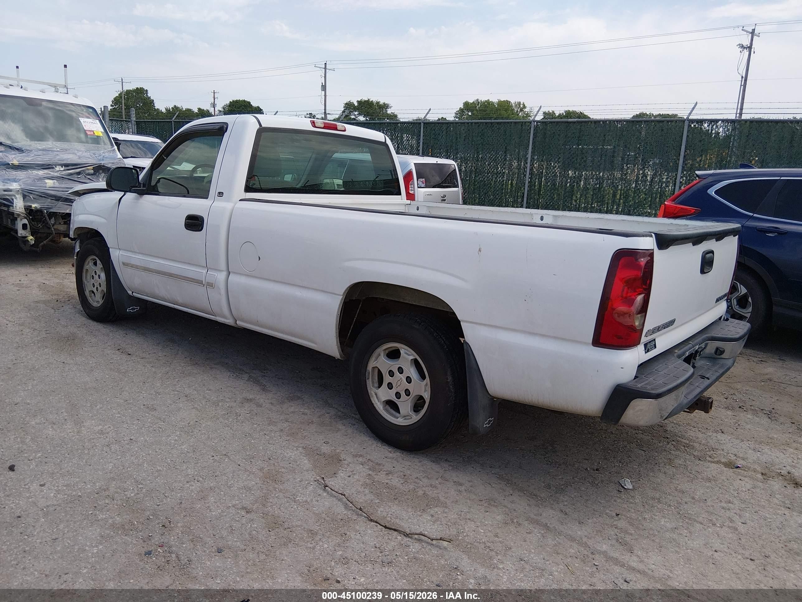 2003 Chevrolet Silverado 1500 Ls White vin: 1GCEC14V43Z154235