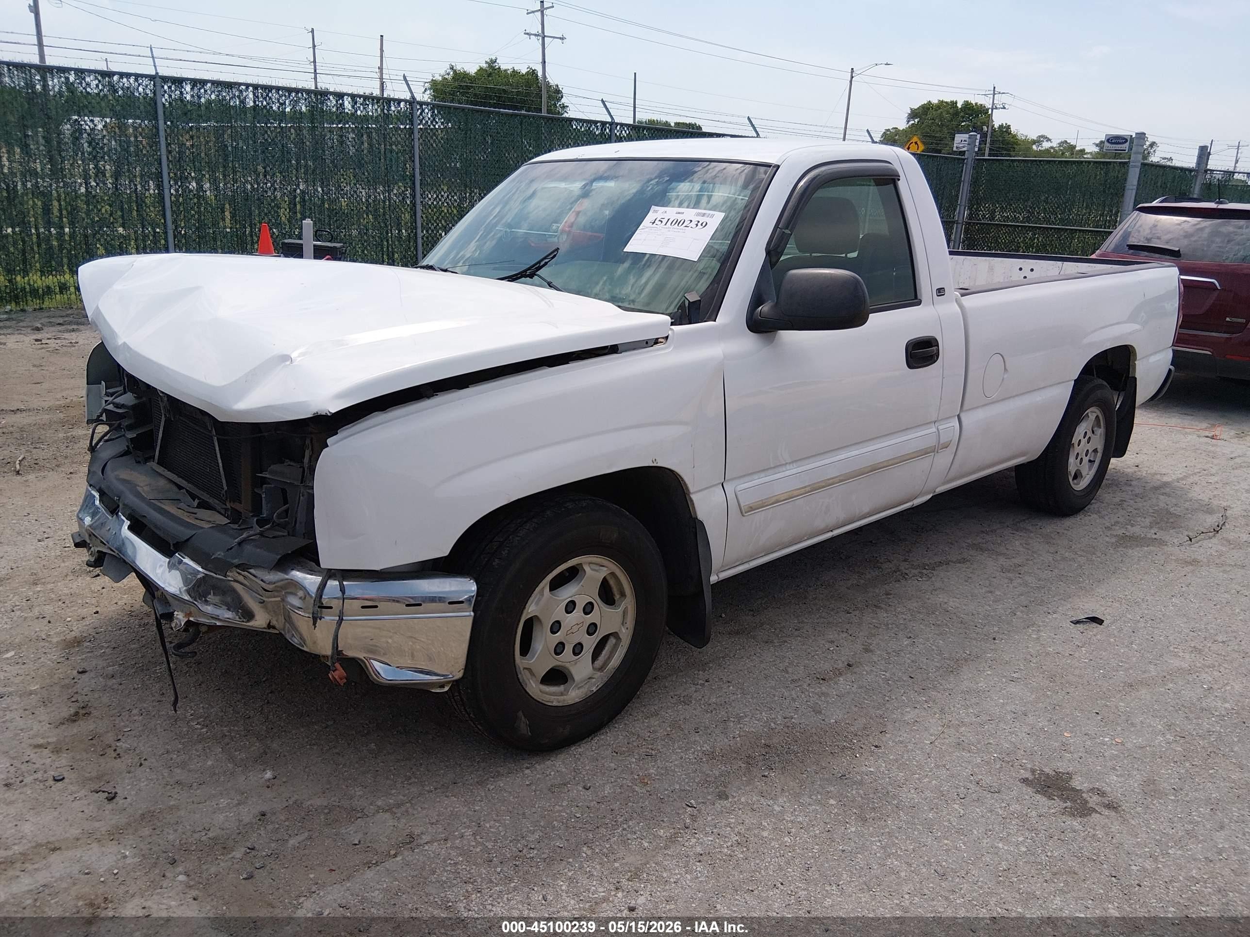 2003 Chevrolet Silverado 1500 Ls White vin: 1GCEC14V43Z154235