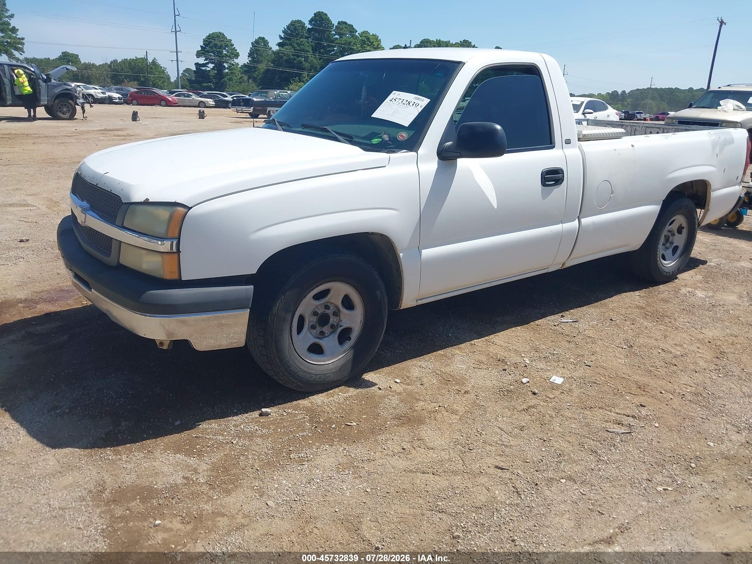 2003 Chevrolet Silverado 1500 Work Truck White vin: 1GCEC14V53Z170525