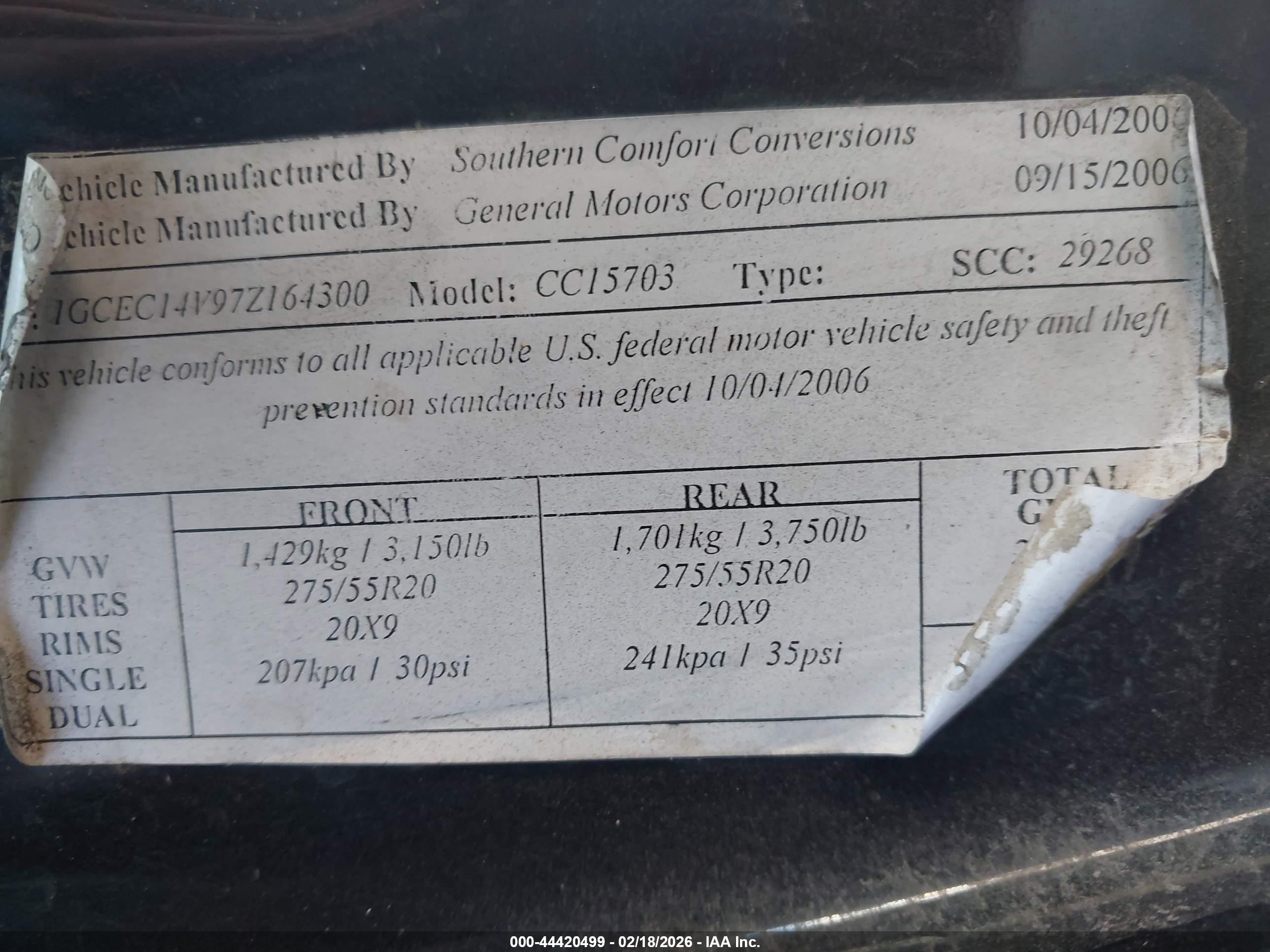 2007 Chevrolet Silverado 1500 Classic Work Truck Black vin: 1GCEC14V97Z164300