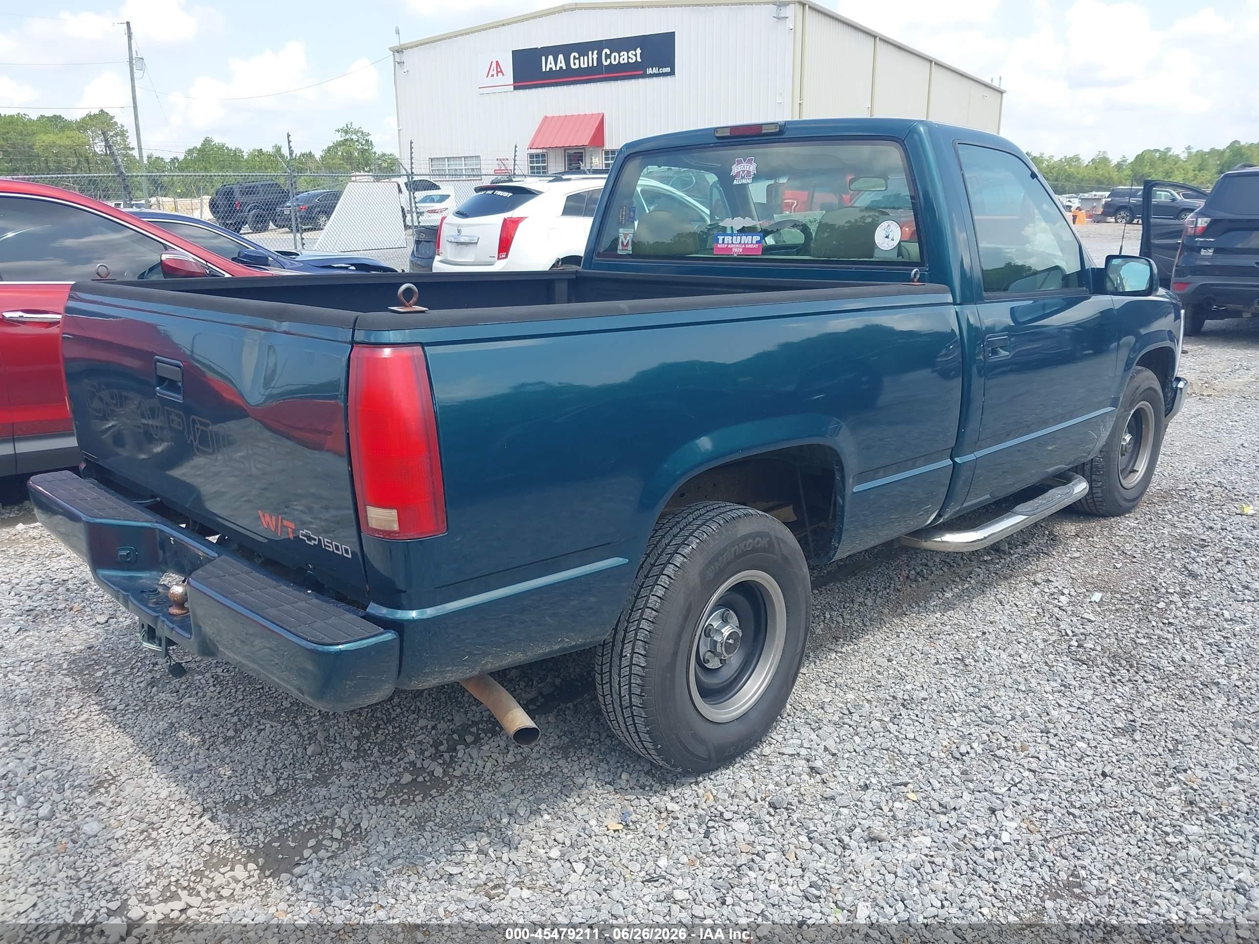 1997 Chevrolet C/k 1500 Work Fleetside W/t Green vin: 1GCEC14W1VZ239576
