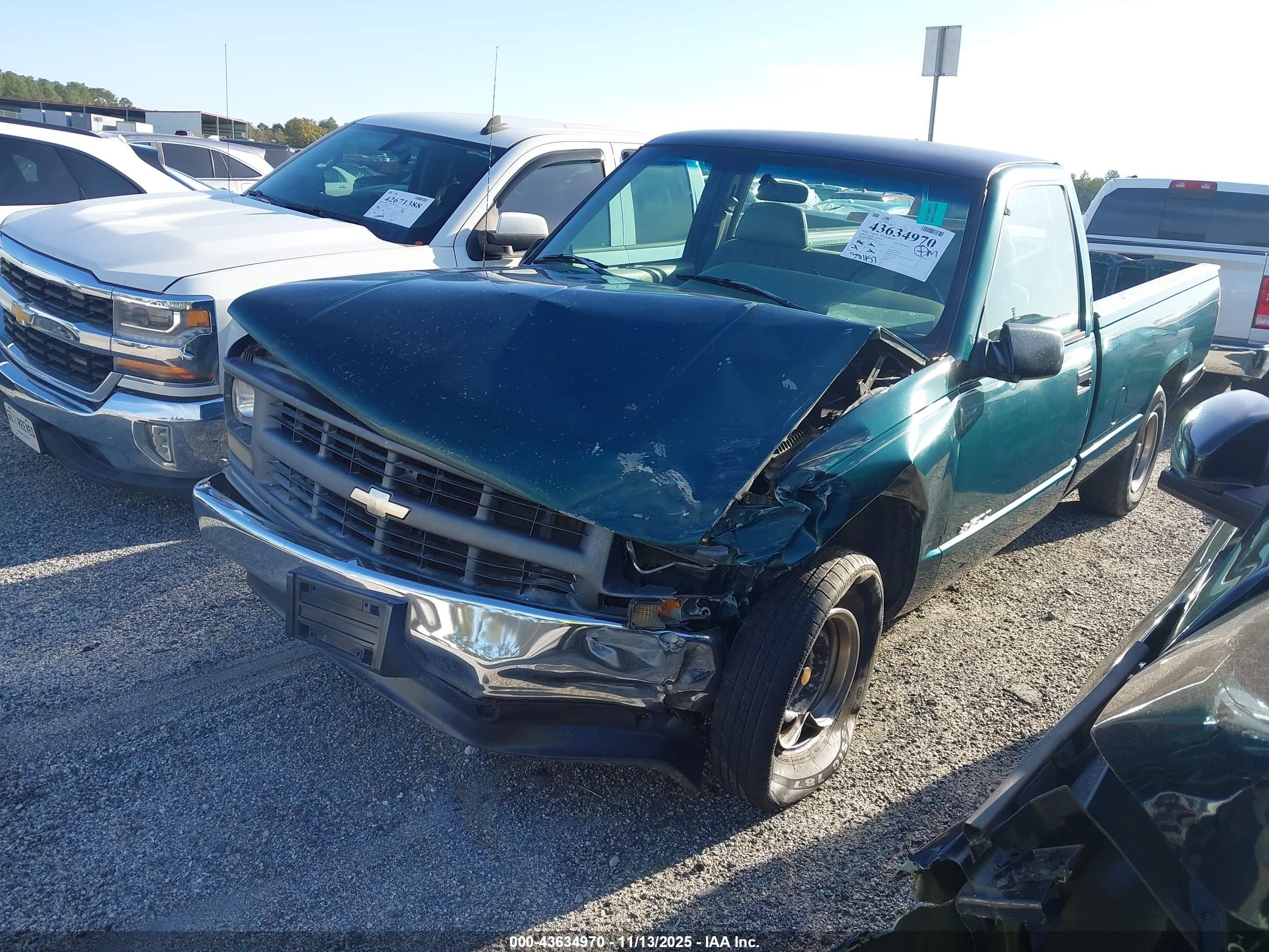 1996 Chevrolet Gmt-400 C1500 Green vin: 1GCEC14W3TZ123227