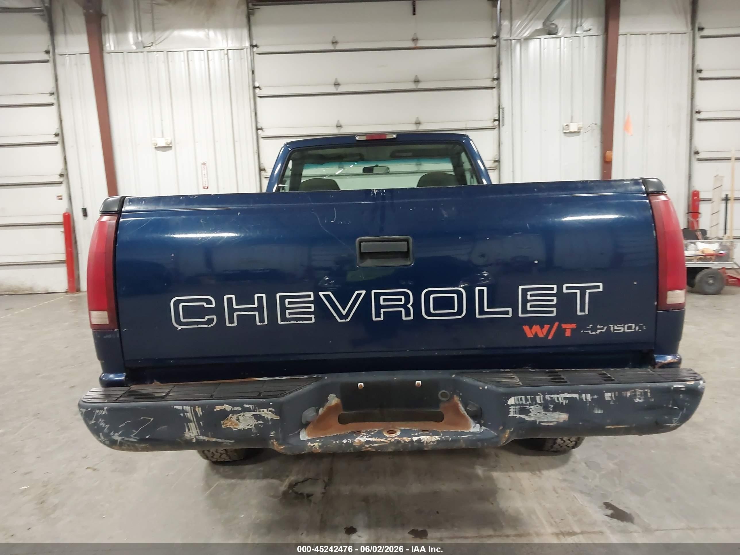 1998 Chevrolet C1500 Fleetside W/t Синий vin: 1GCEC14W3WZ278204