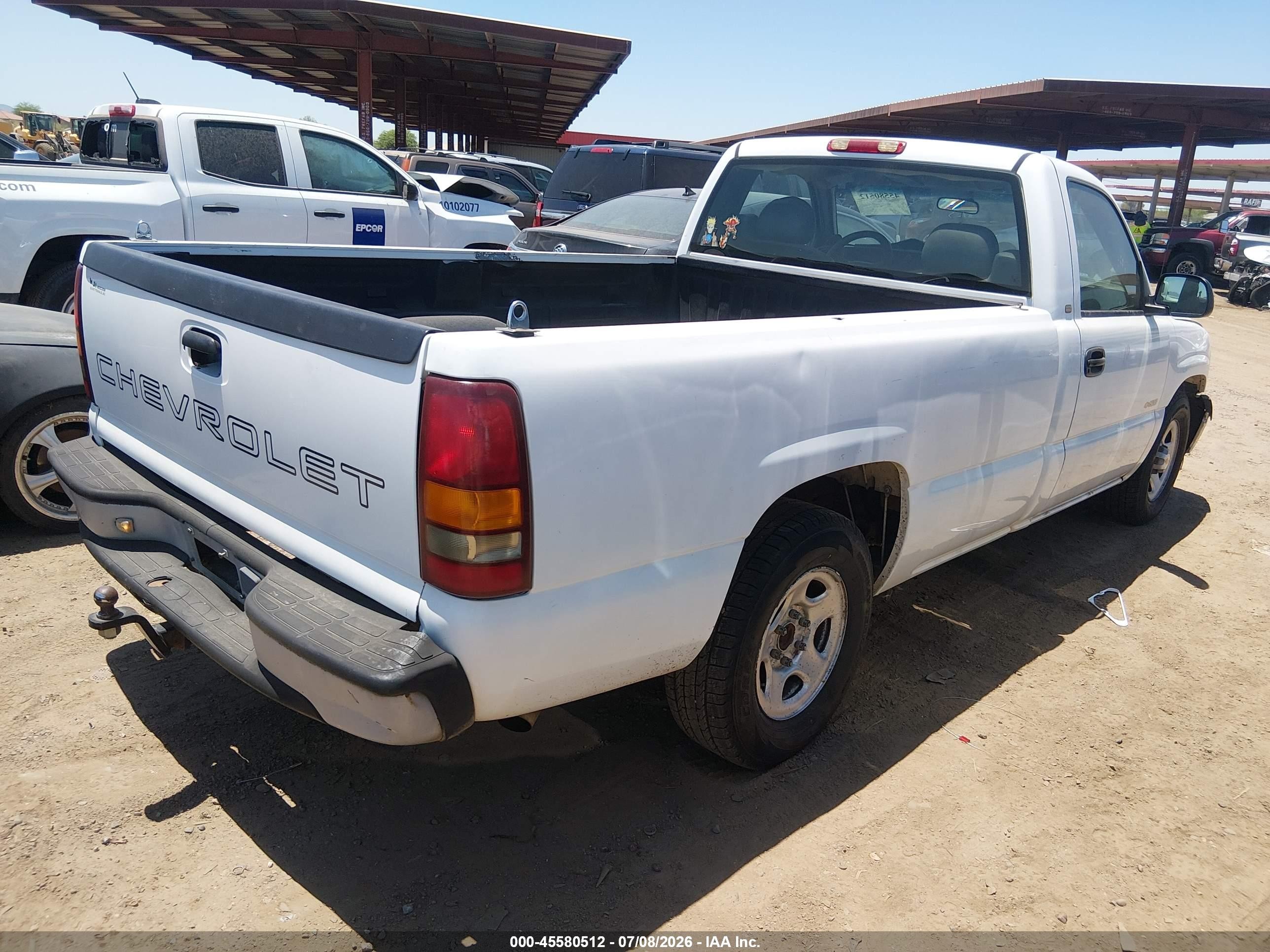 1999 Chevrolet Silverado 1500   White vin: 1GCEC14W3XE227519