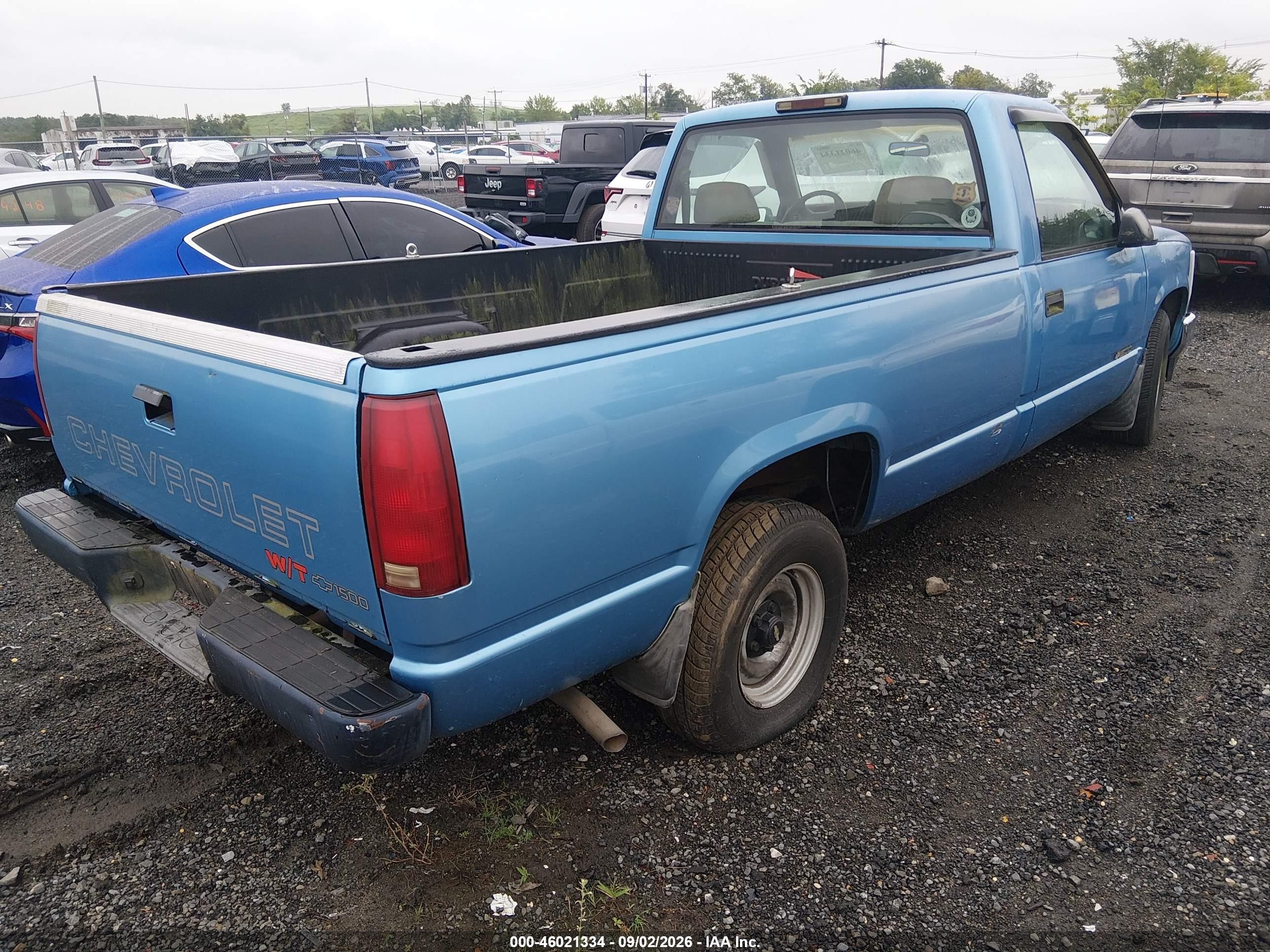1997 Chevrolet C1500 Fleetside W/t Light Blue vin: 1GCEC14W4VZ161231