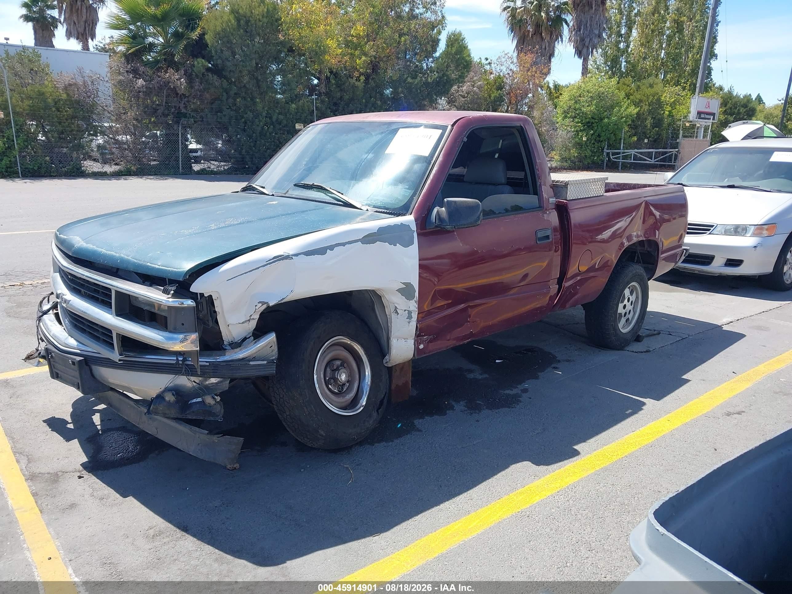 1996 Chevrolet Gmt-400 C1500 Maroon vin: 1GCEC14W5TZ220932