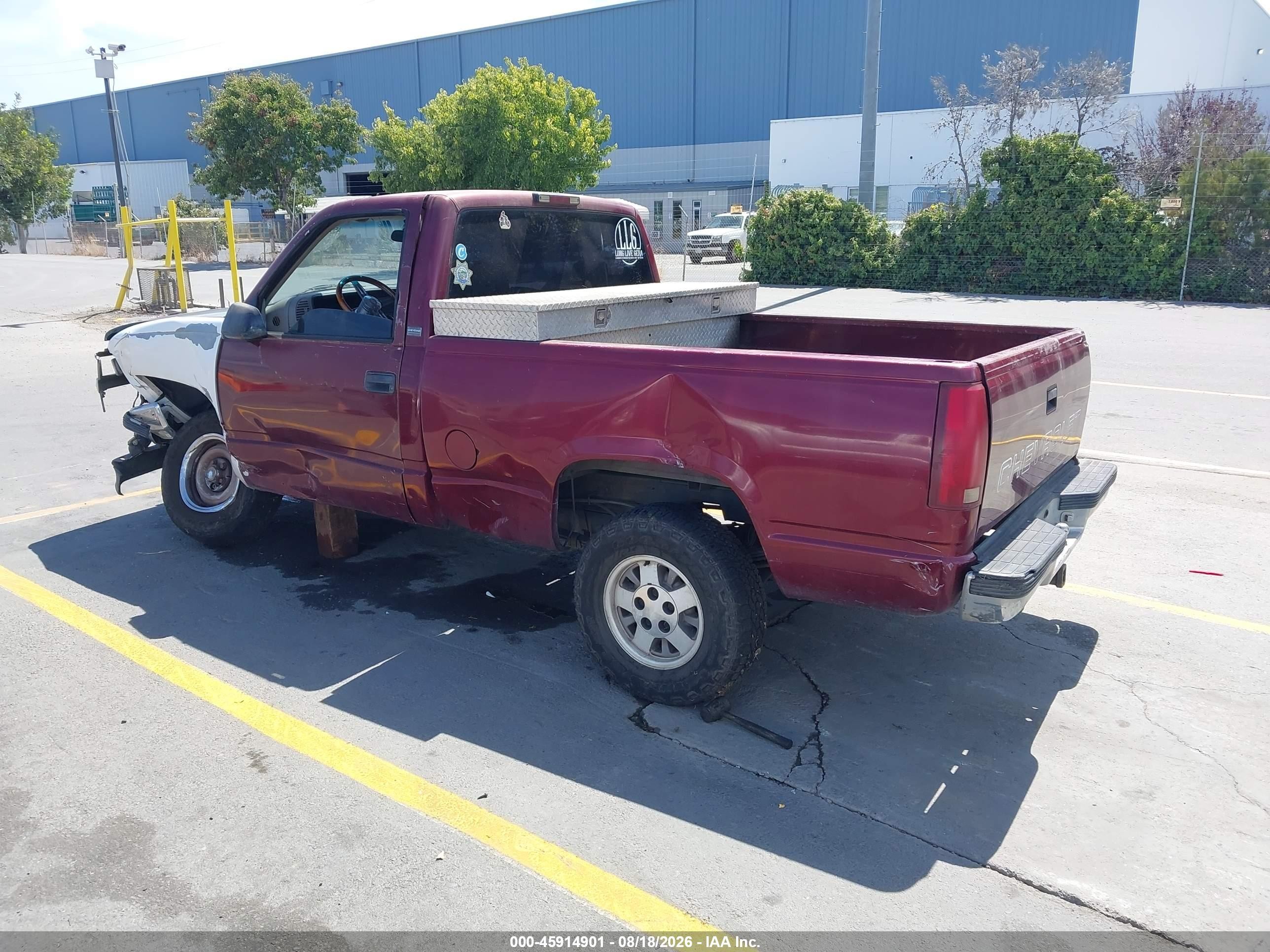 1996 Chevrolet Gmt-400 C1500 Maroon vin: 1GCEC14W5TZ220932