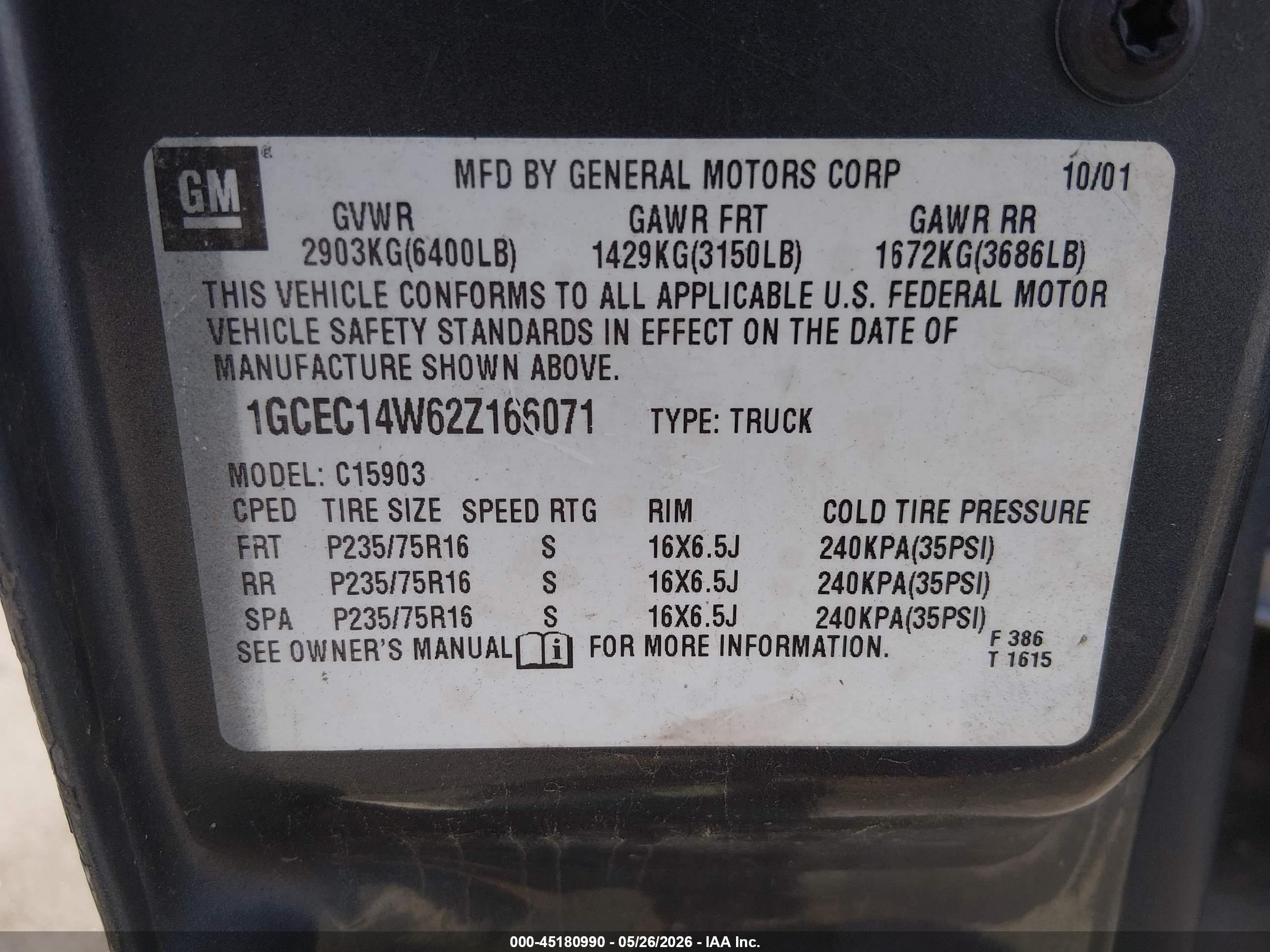 2002 Chevrolet Silverado 1500 Commercial Gray vin: 1GCEC14W62Z166071