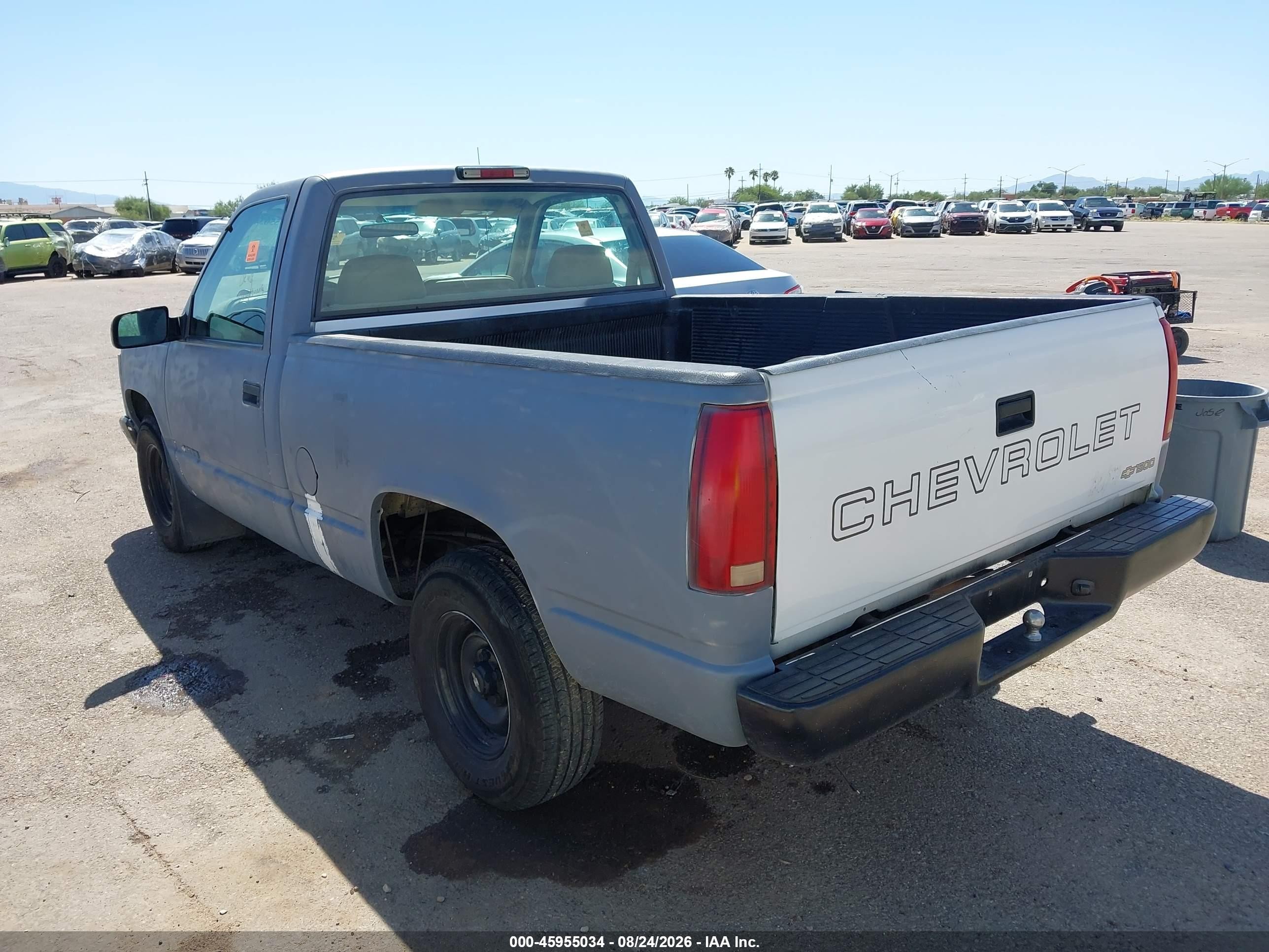 1998 Chevrolet C/k 1500 Work Fleetside W/t Gray vin: 1GCEC14W6WZ281632