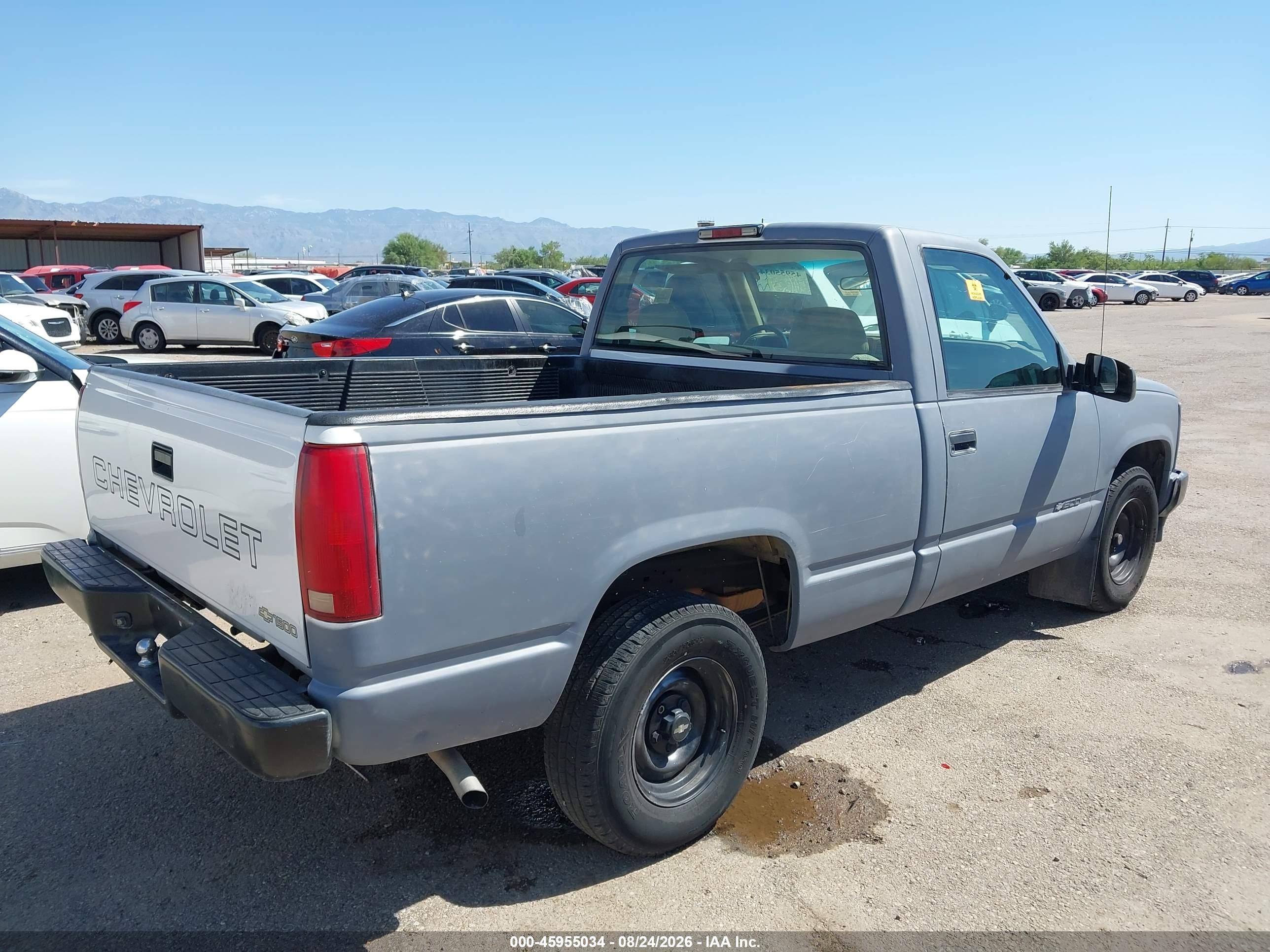 1998 Chevrolet C/k 1500 Work Fleetside W/t Gray vin: 1GCEC14W6WZ281632