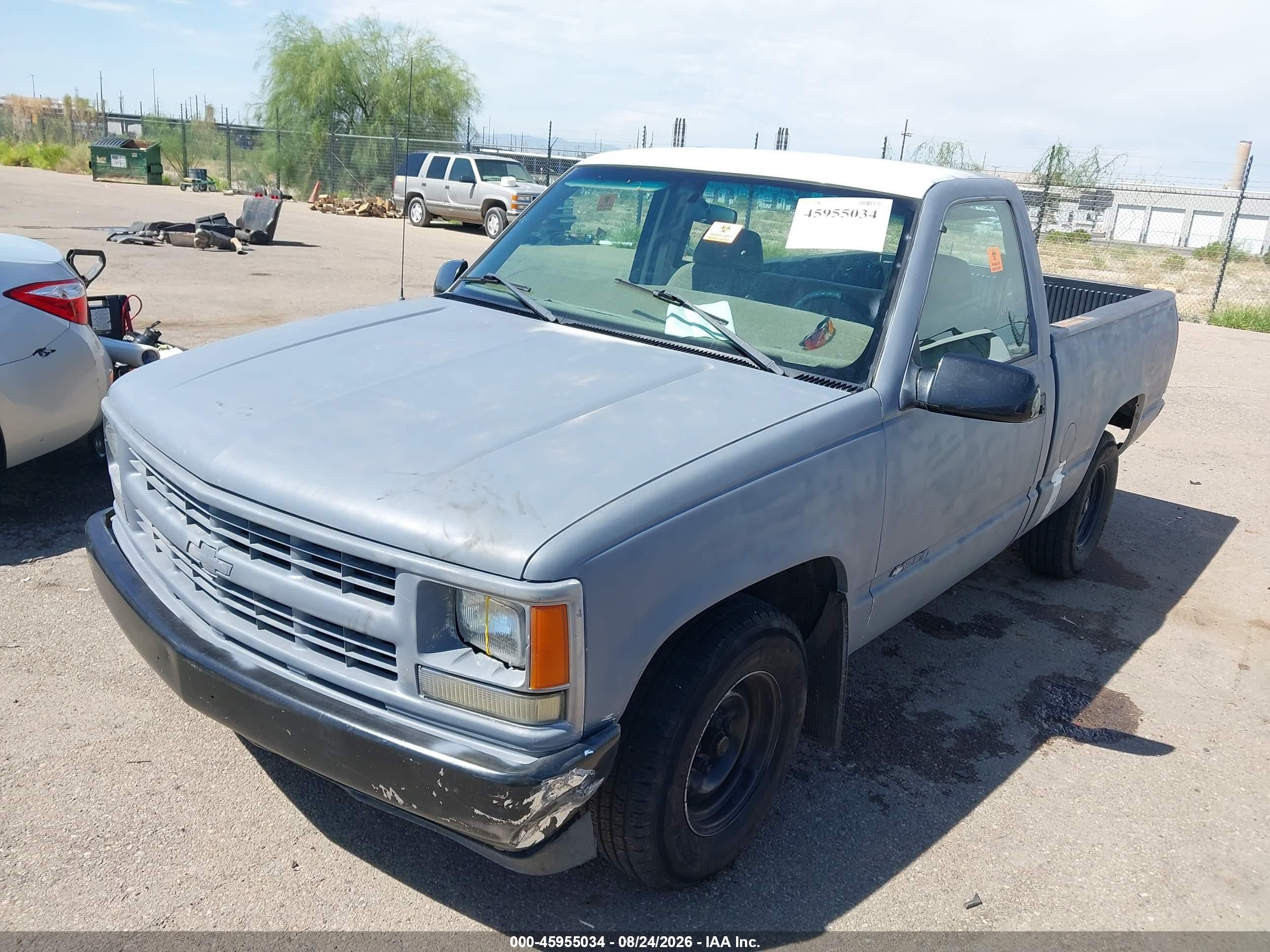 1998 Chevrolet C/k 1500 Work Fleetside W/t Gray vin: 1GCEC14W6WZ281632