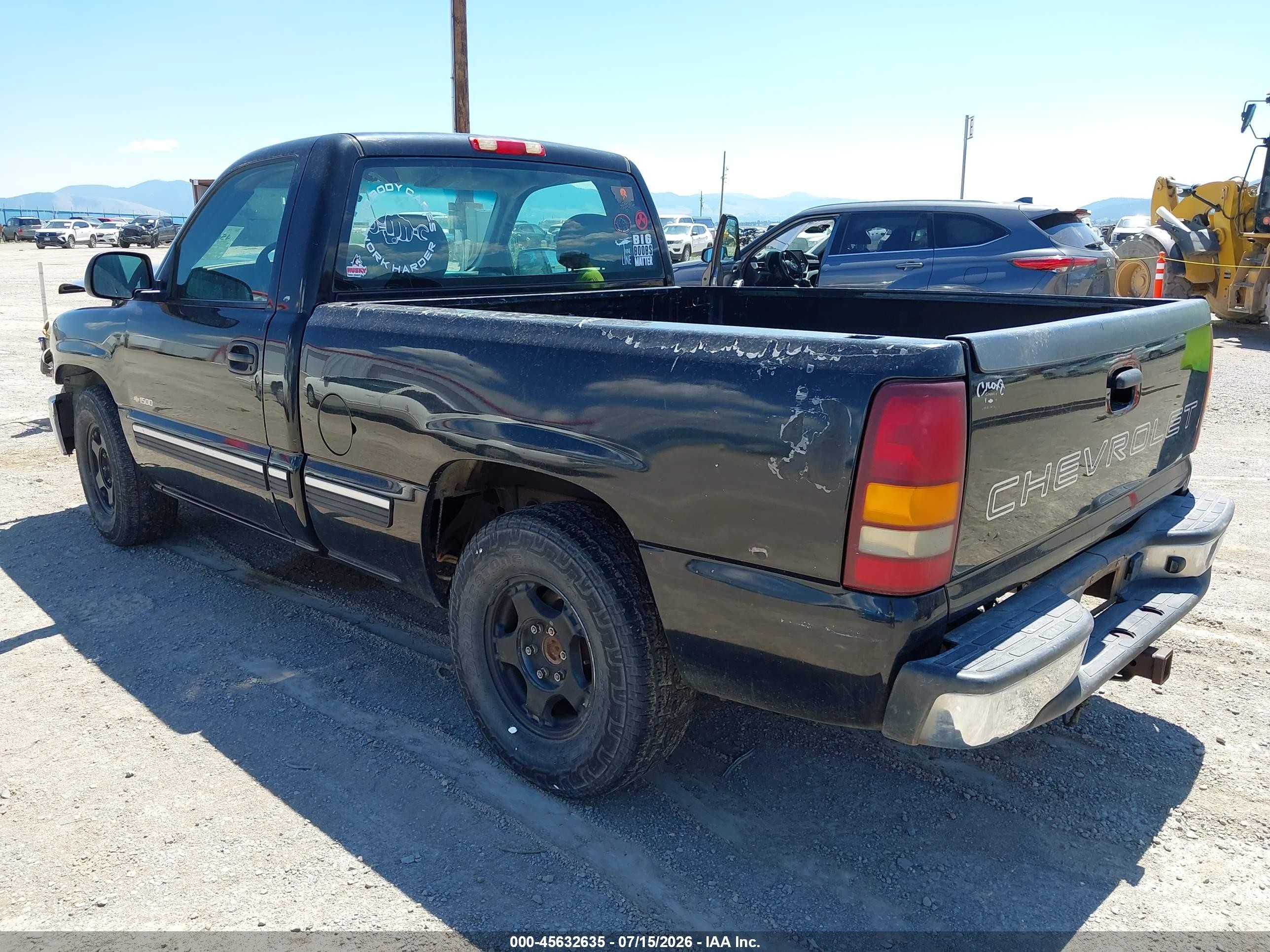 2002 Chevrolet Silverado 1500   Black vin: 1GCEC14W72Z326457