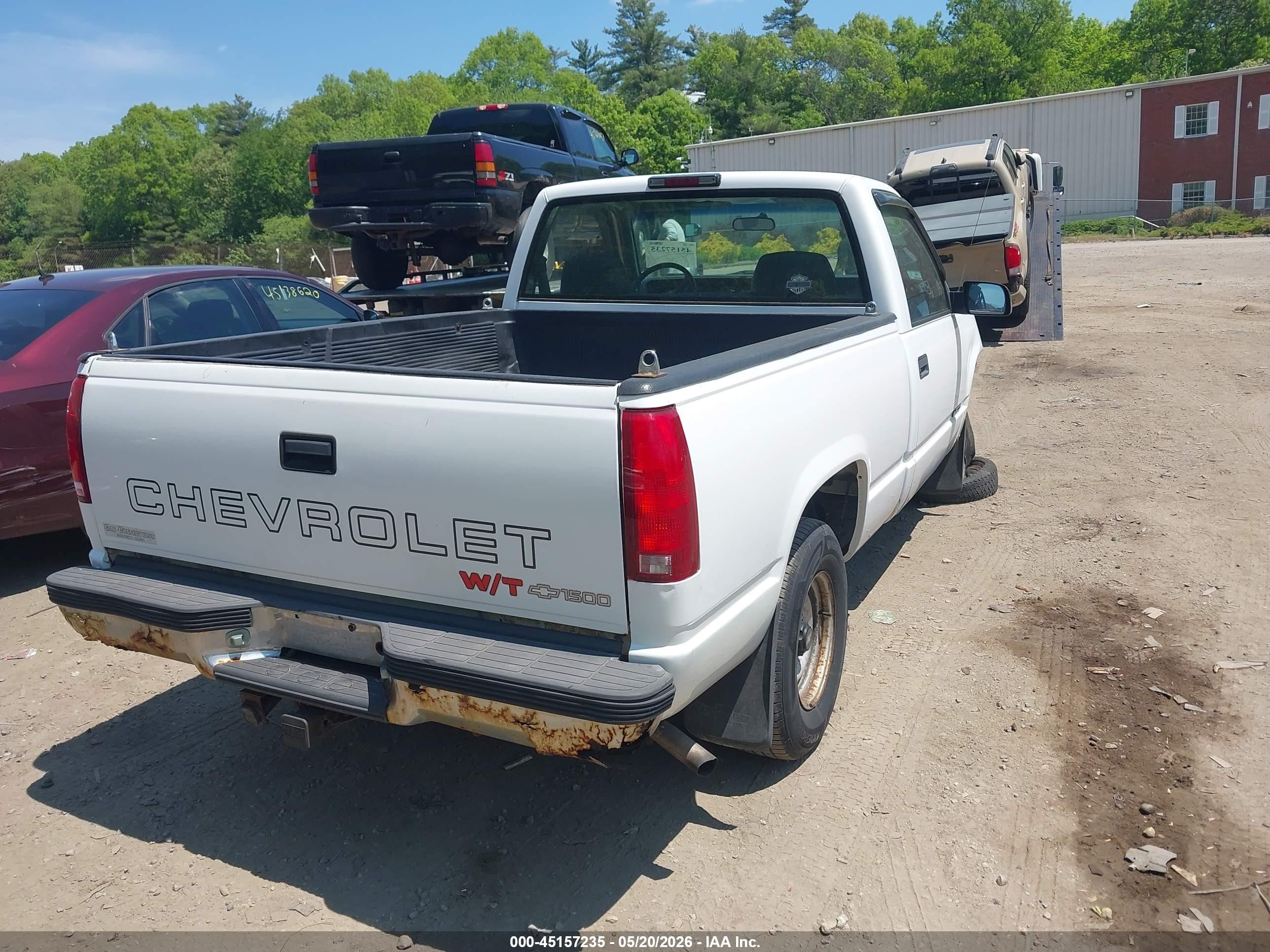 1998 Chevrolet C1500 Fleetside W/t Белый vin: 1GCEC14W7WZ269814