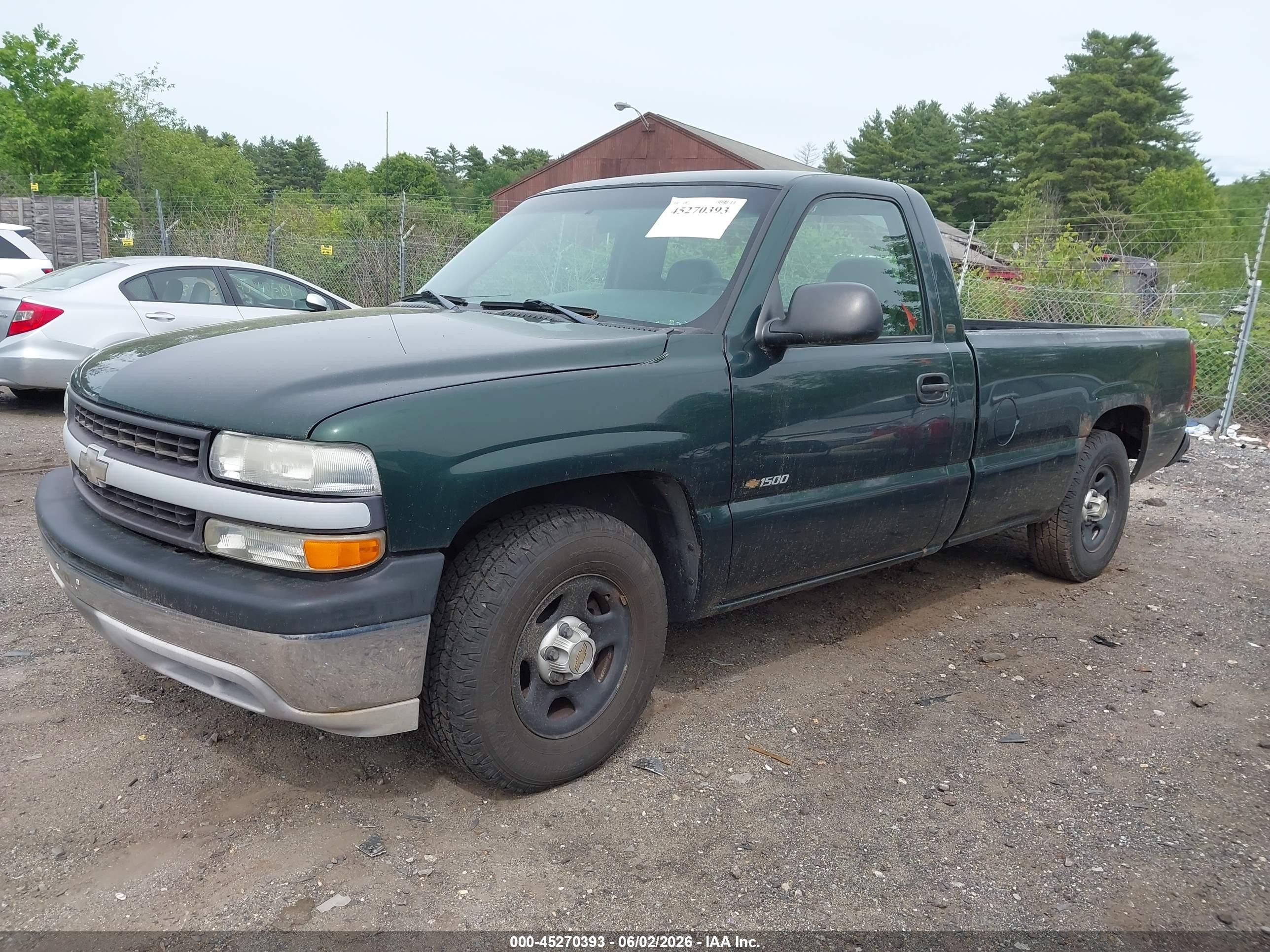 2001 Chevrolet Silverado 1500   Green vin: 1GCEC14W81Z274173