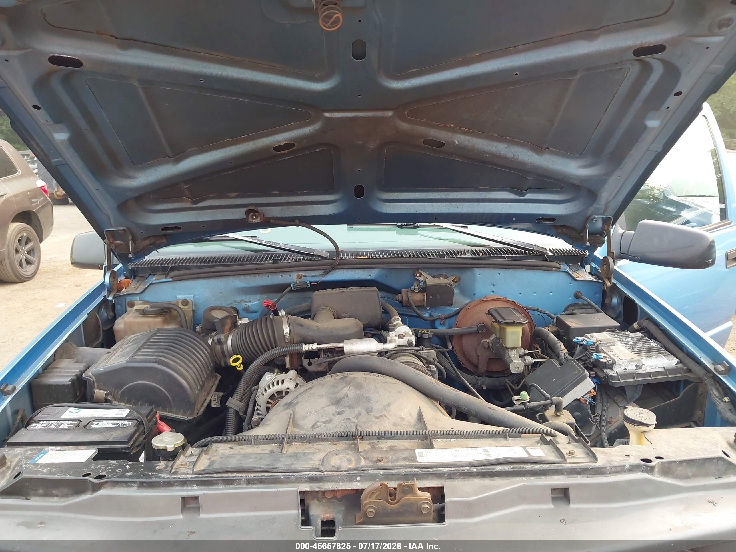 1997 Chevrolet C/k 1500 Work Fleetside W/t Blue vin: 1GCEC14W8VZ215890